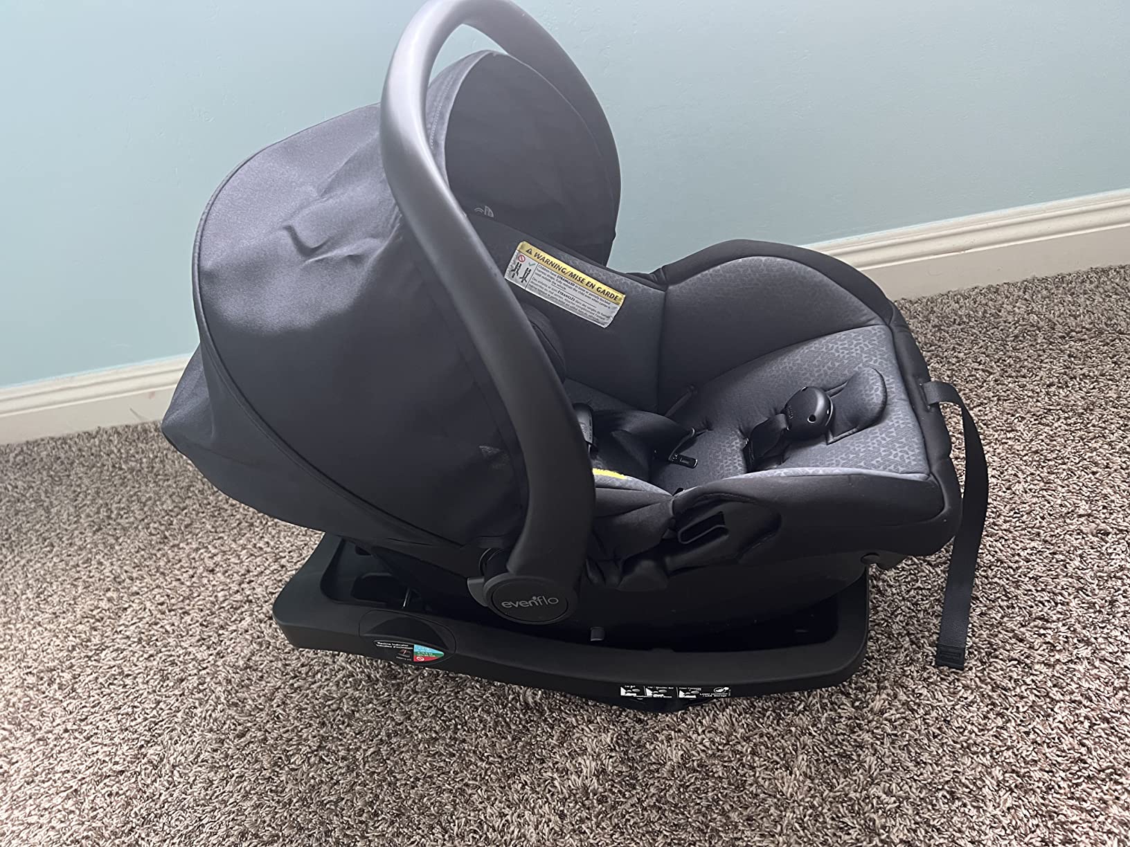 21/mo Finance Evenflo LiteMax 35 Infant Car Seat, Lightweight, Extended Use, Belt LockOff