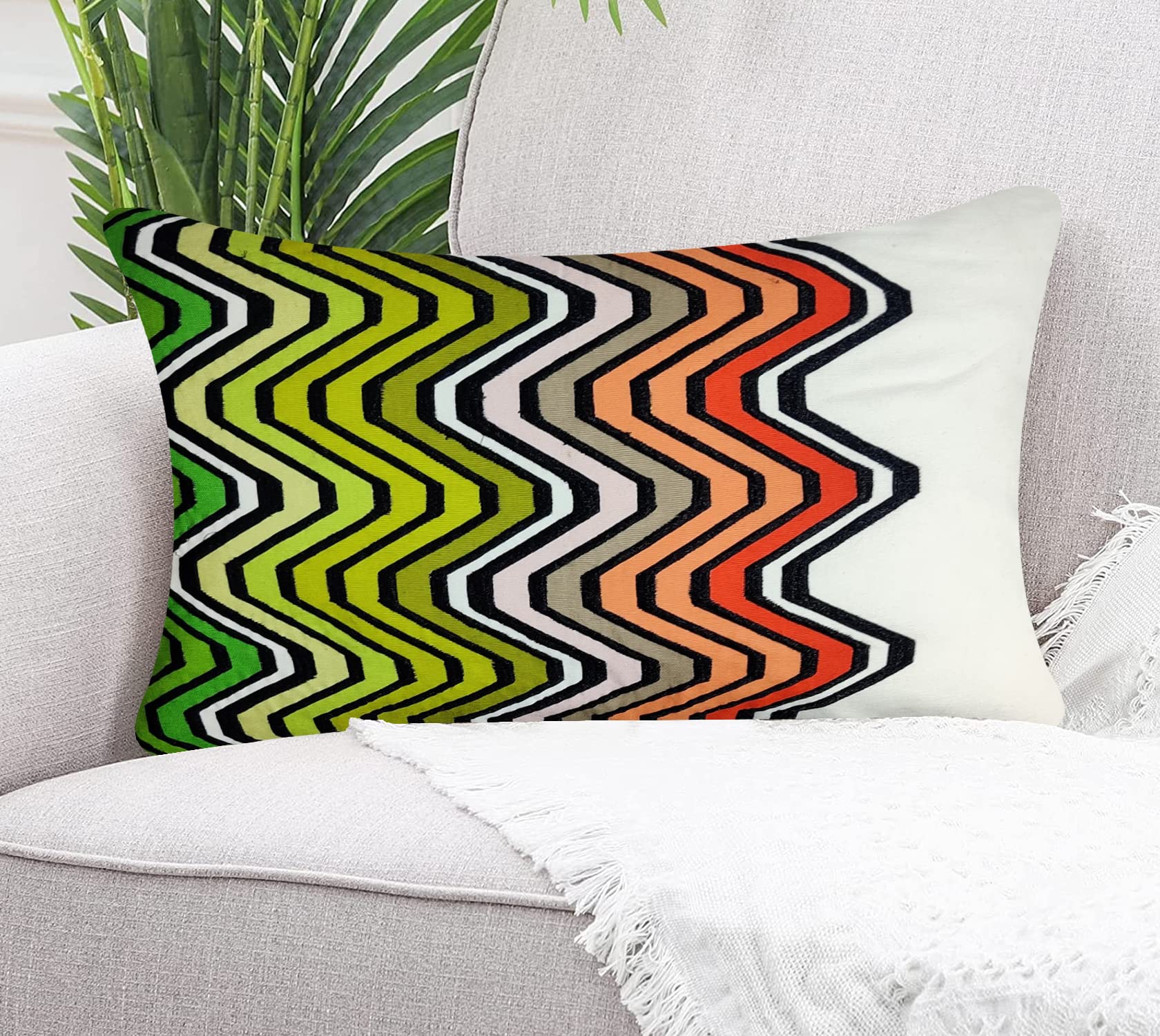 SAJAVAT HOMEPV20 Dupion Silk Spiral Hand Work Embroidery Baby Pillow Cover (Pack of 1) 12x18 INCHES/ 30x45 cm White & Gold (White & Gold, 12x18 INCHES/ 30x45 cm)