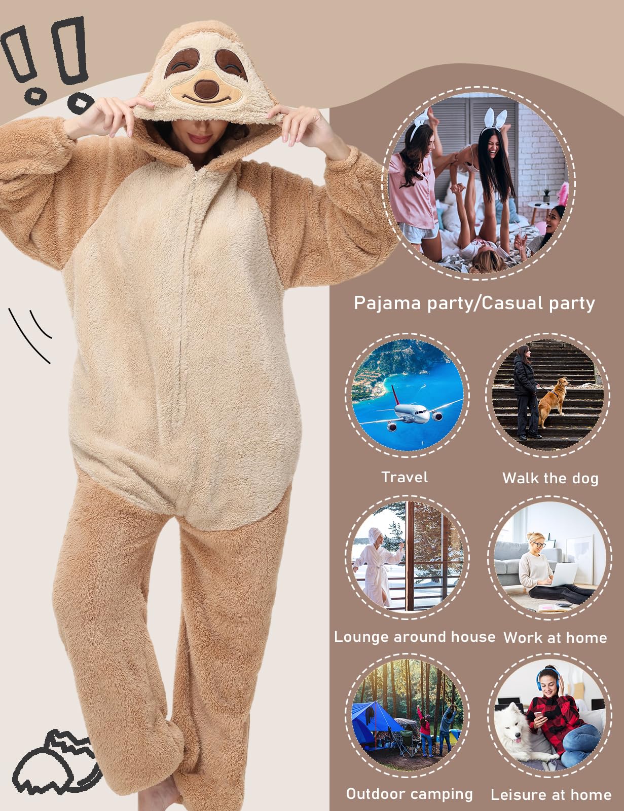 Xinlong Pijama Mono Panda Cosplay Costume Pingüino Ropa de Dormir Invierno Oso Sloth Animal Hombre Mujer Carnaval Halloween