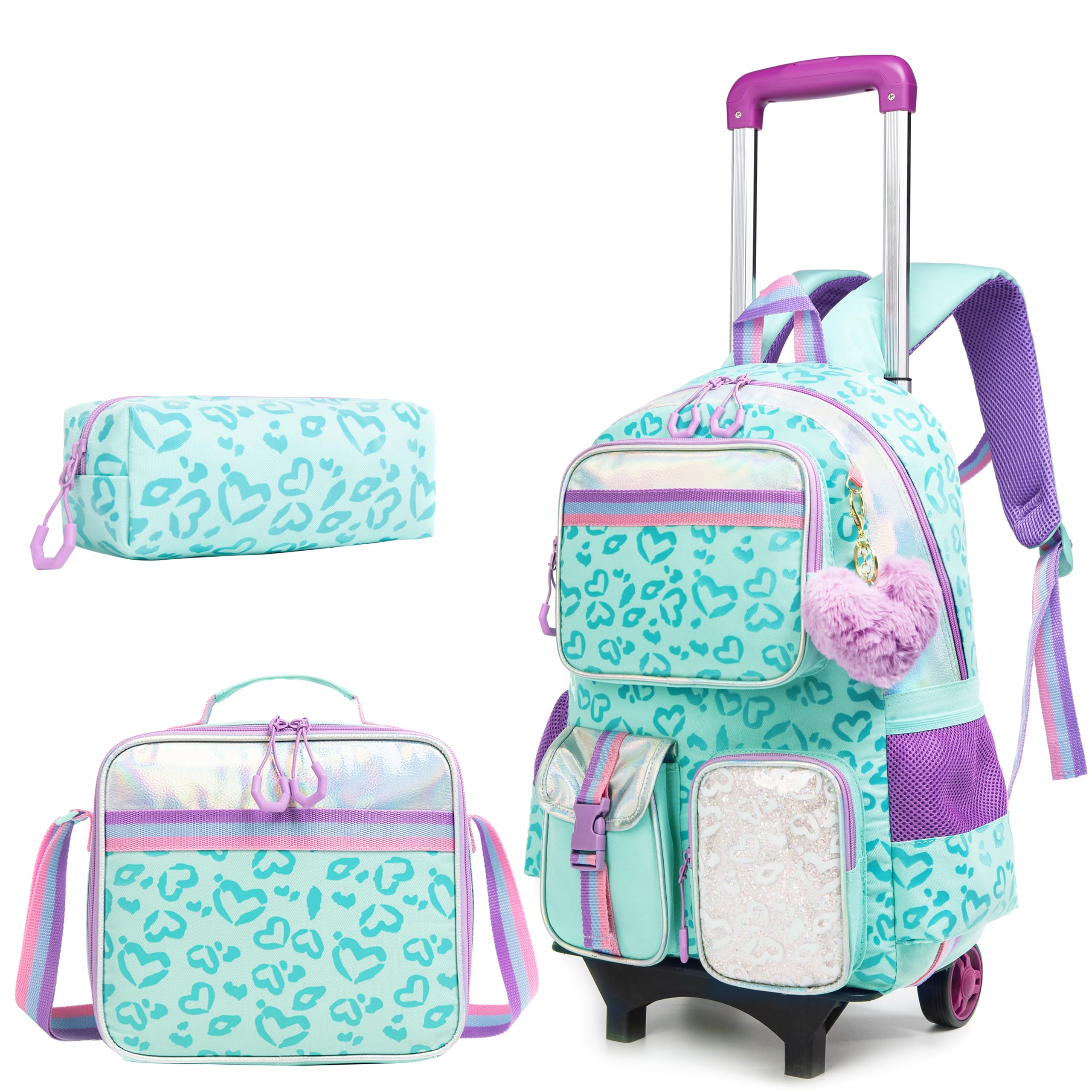 HTgroce Multibolsillo Mochila Con Ruedas Niña Con Mochilas Escolares Con Ruedas, Mochila con Mochilas Escolares Con Ruedas