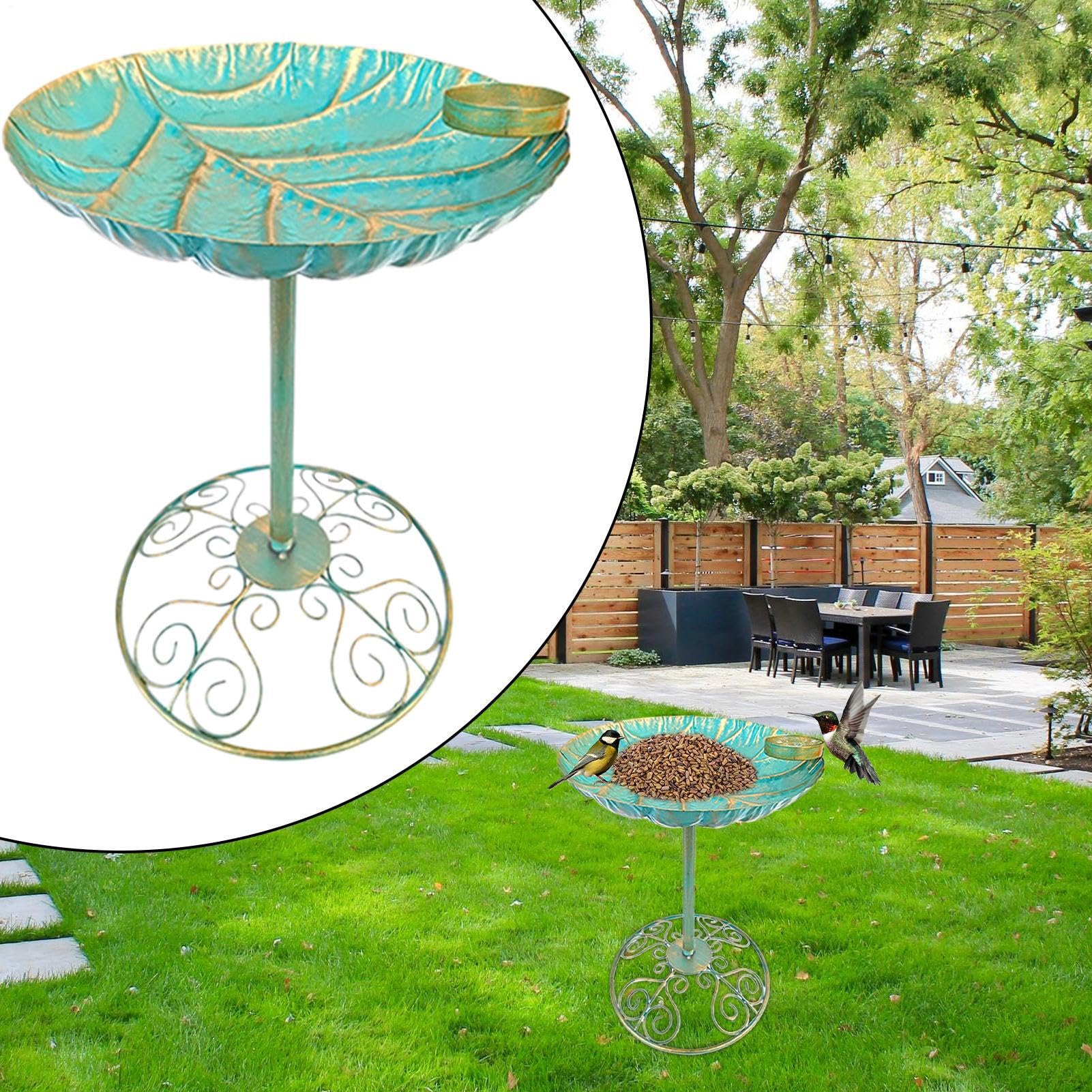 Vasca Per Uccelli In Metallo Da Esterno | Fontane Antiche Per Giardino,Antiruggine con Fioriera Abbeveratoio da Giardino Decorazioni per Recinzione Portico Prato Cortile Terrazza Balcone