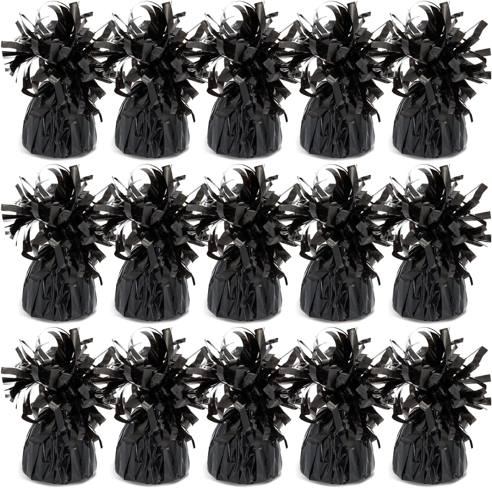 BLUE PANDA Black Balloon Weights - Pack of 15, 6 Oz, 4.5 In - Helium Balloon Weight Bulk for Table Centerpieces & Outdoor Events
