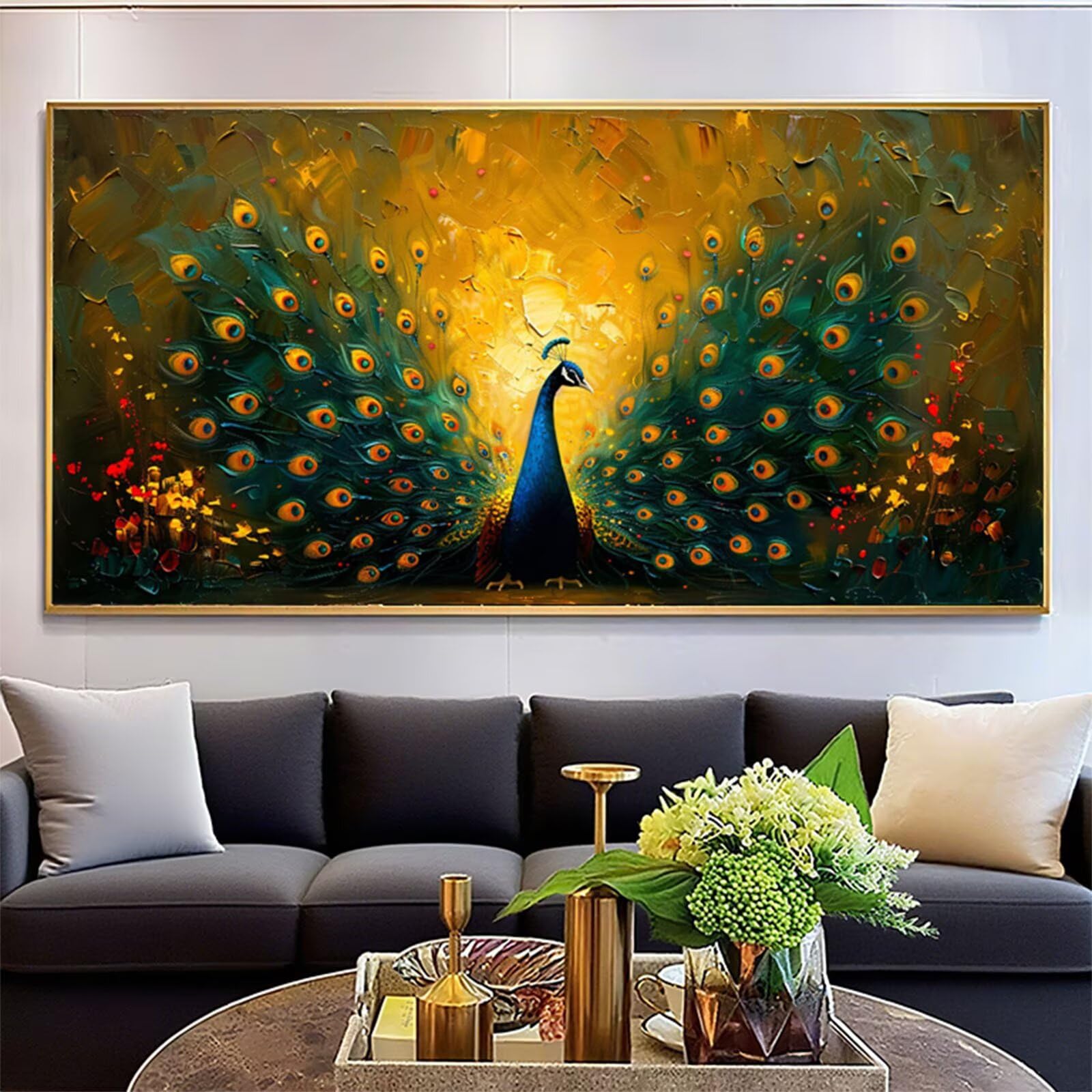 Diamentowe malowanie pióro diamentowe malowanie dla dorosłych, 5D diamentowe malowanie paw haft diamenty duży rozmiar 70 x 140 cm, DIY kryształ górski ścieg krzyżykowy ręczna aktywność do dekoracji