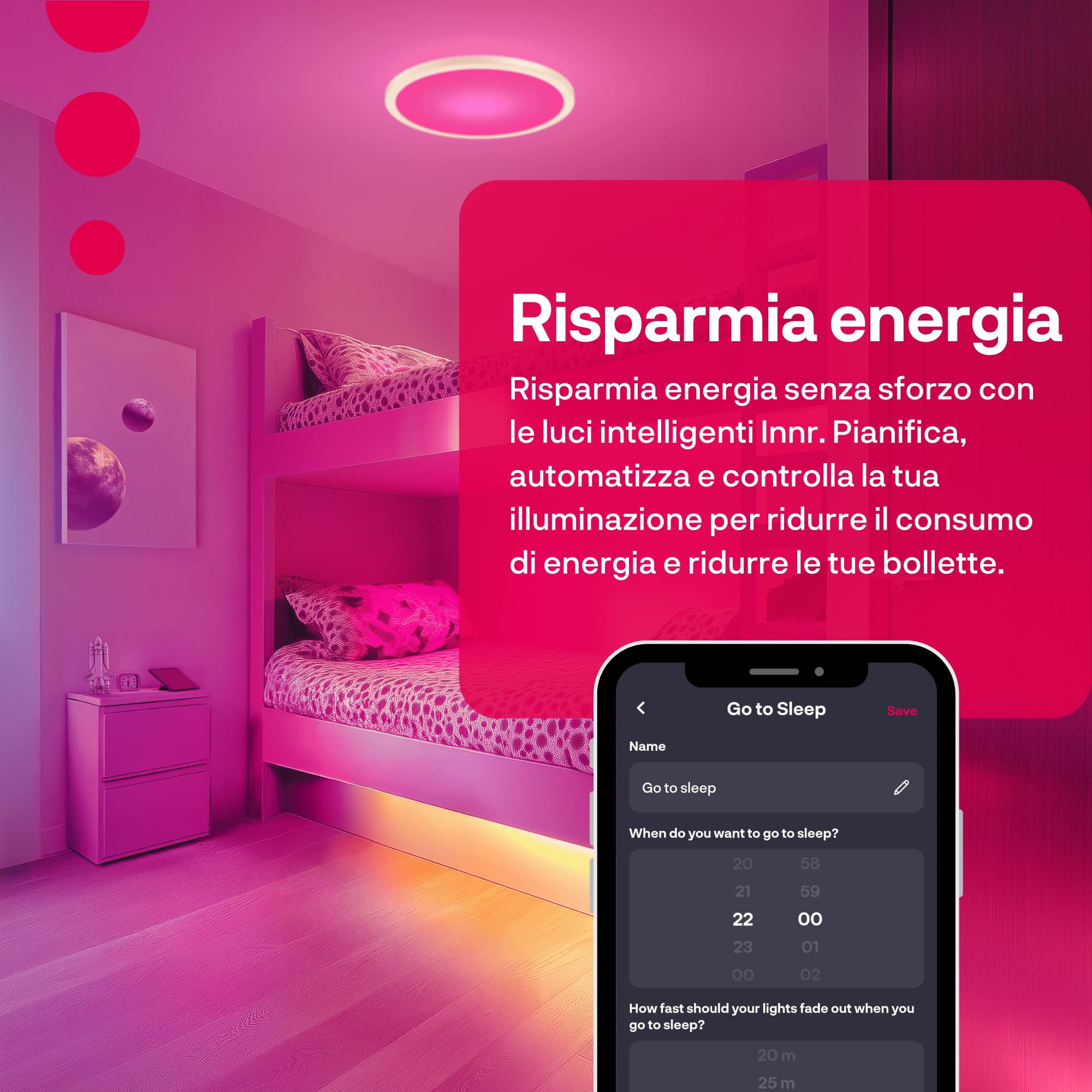 innr Smart Plafoniera LED Soffitto 30cm, Zigbee, Funziona con Hue* e Alexa (Bridge Richiesto), Lampadario Luce Bianca e Colorata, Lampada Camerratta RGB, Dimmerabile, 2250 lumen