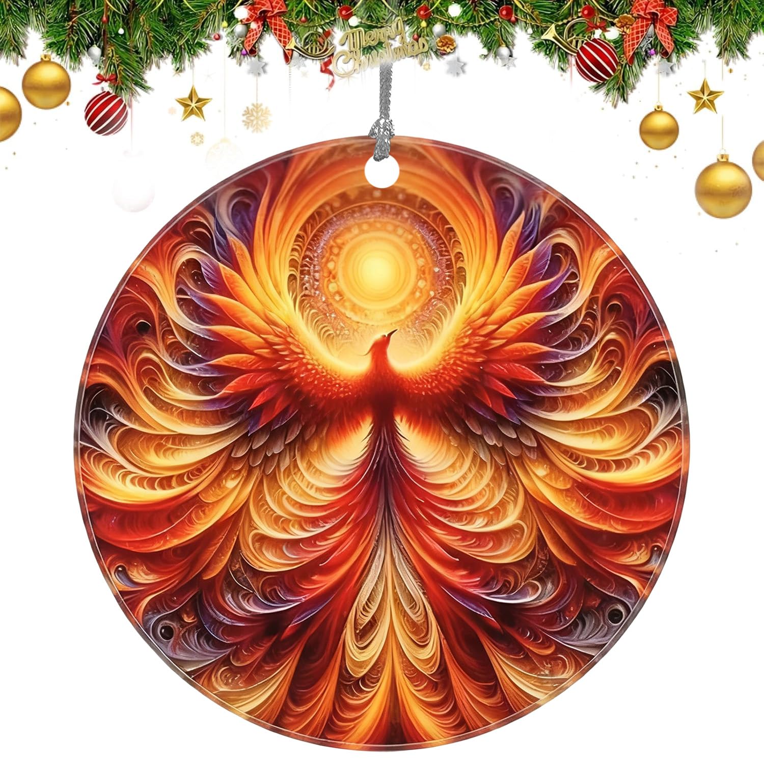 Yeopopshop Phenix-1 Phoenix Ornament, Christmas Ornaments 2025, Phoenix Christmas Tree Decorations,Tree Ornaments, Gifts For Christmas, Holiday Presents, Gift Exchange (Phenix-1)