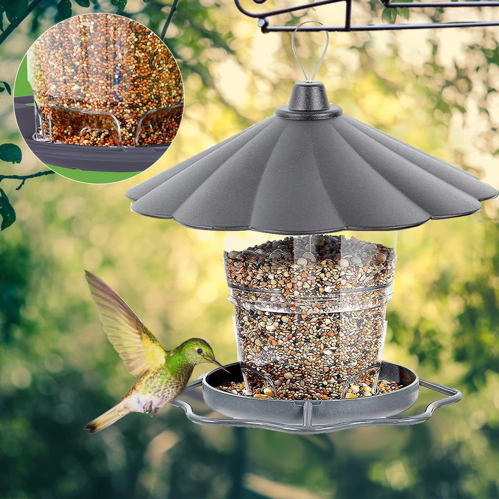 Vogelfutterspender Für Große Vögel - Wetterfeste Futterstation Zum Aufhängen Im Garten Oder Auf Dem Balkon