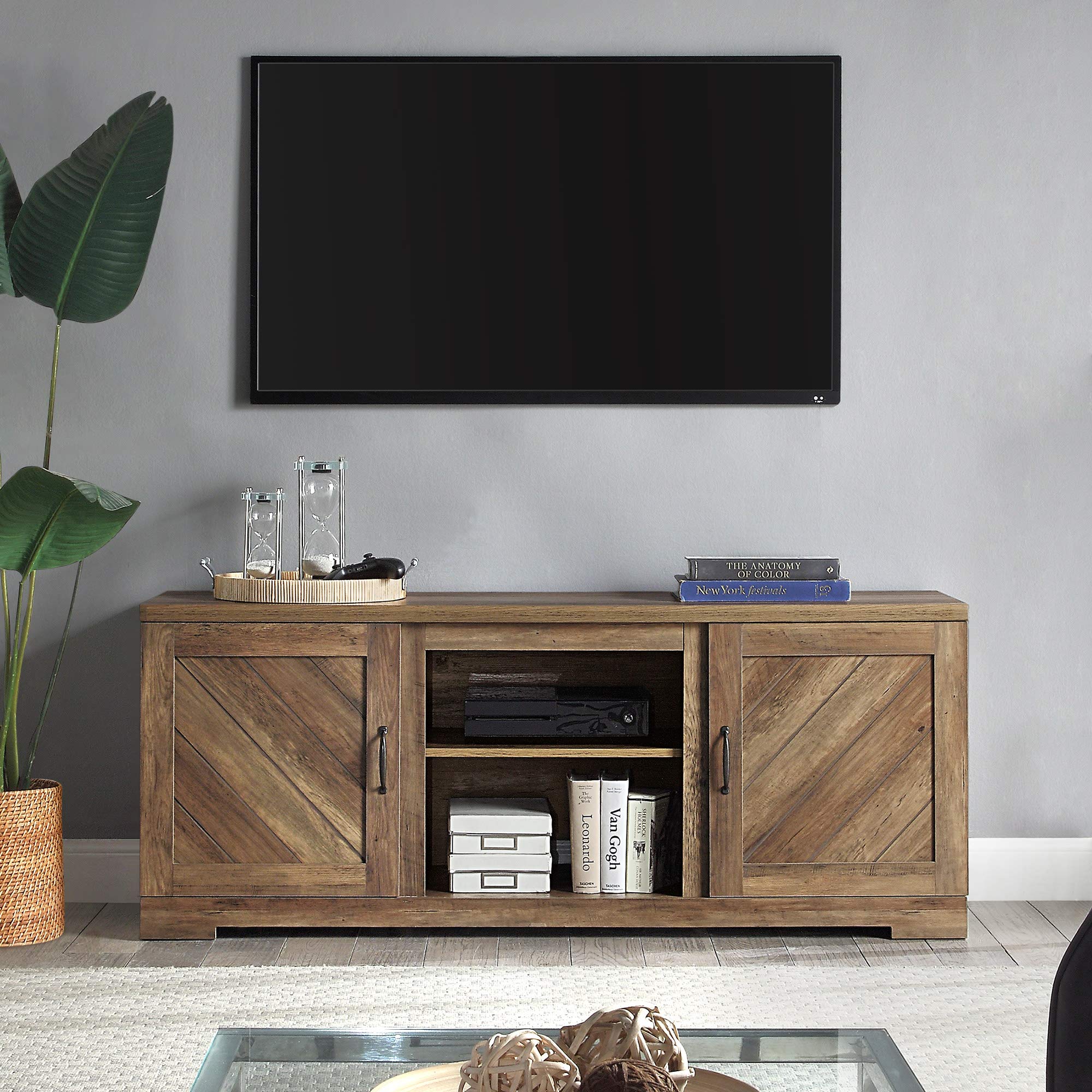 Buy BELLEZE Modern 58 Inch Farmhouse TV Stand & Media Entertainment