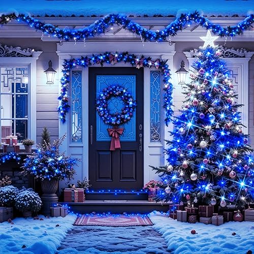 Miniatura 2 de Guirnalda de luces de Navidad de 403 ft para exteriores 1000 luces LED súper largas con control remoto 8 modos y temporizador de memoria alambre