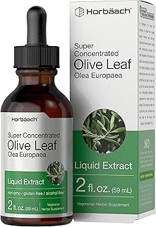 Horbäach Olive Leaf Extract Liquid | 2 fl oz | Super Strength | Alcohol Free, Vegetarian, Non-GMO, Gluten Free