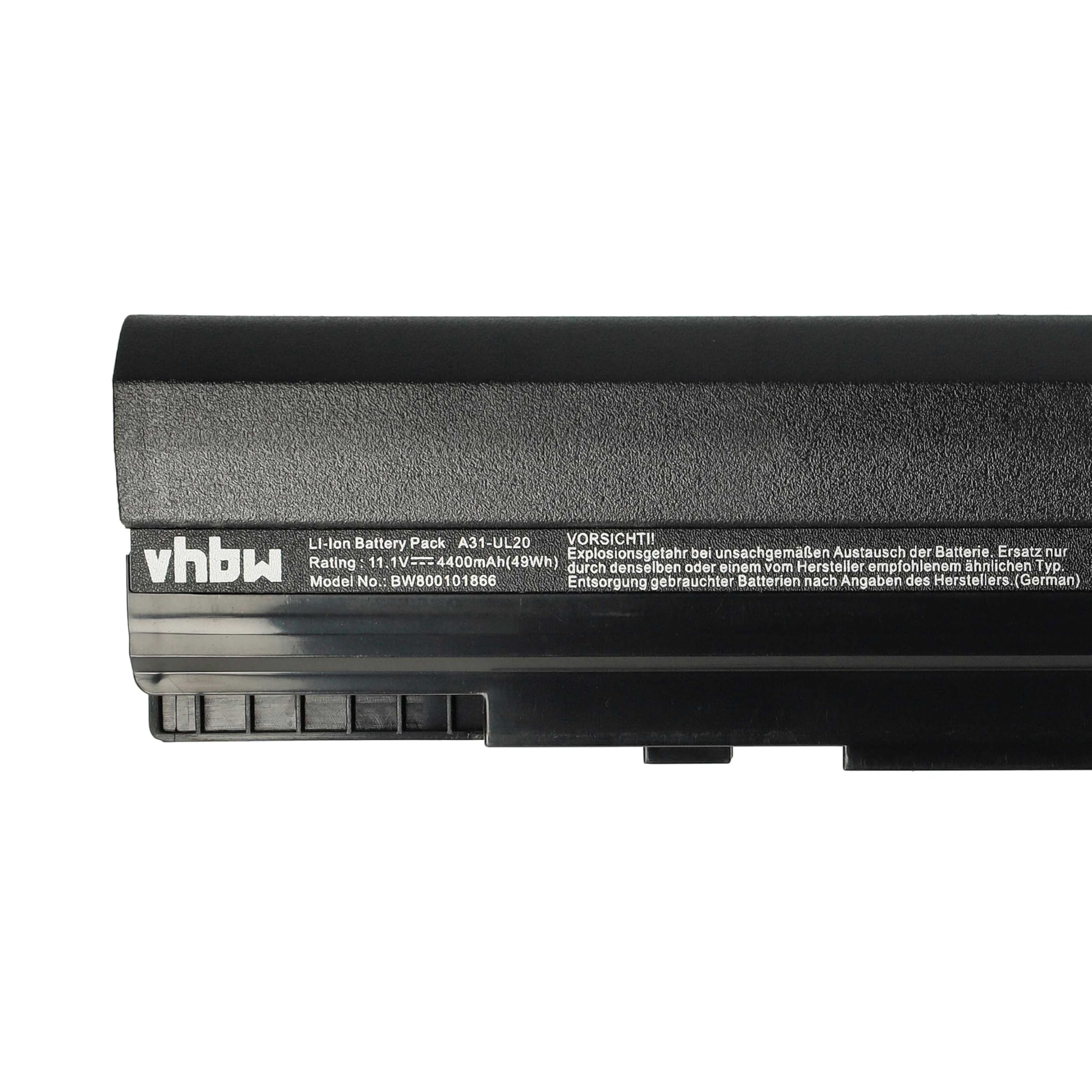 vhbw 1 x Battery Replaces ASUS UL2LA21, A32-UL20 for Notebook (4400 mAh, 11.1 V, Li-Ion
