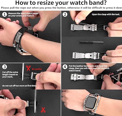 Miniatura 7 de BOVIPO Correas compatibles con reloj Garmin Venu 2Venu 3Vivoactive 4 de 1.772 pulgadas, para hombres y mujeres, 0.866 pulgadas, cuero, joyería de