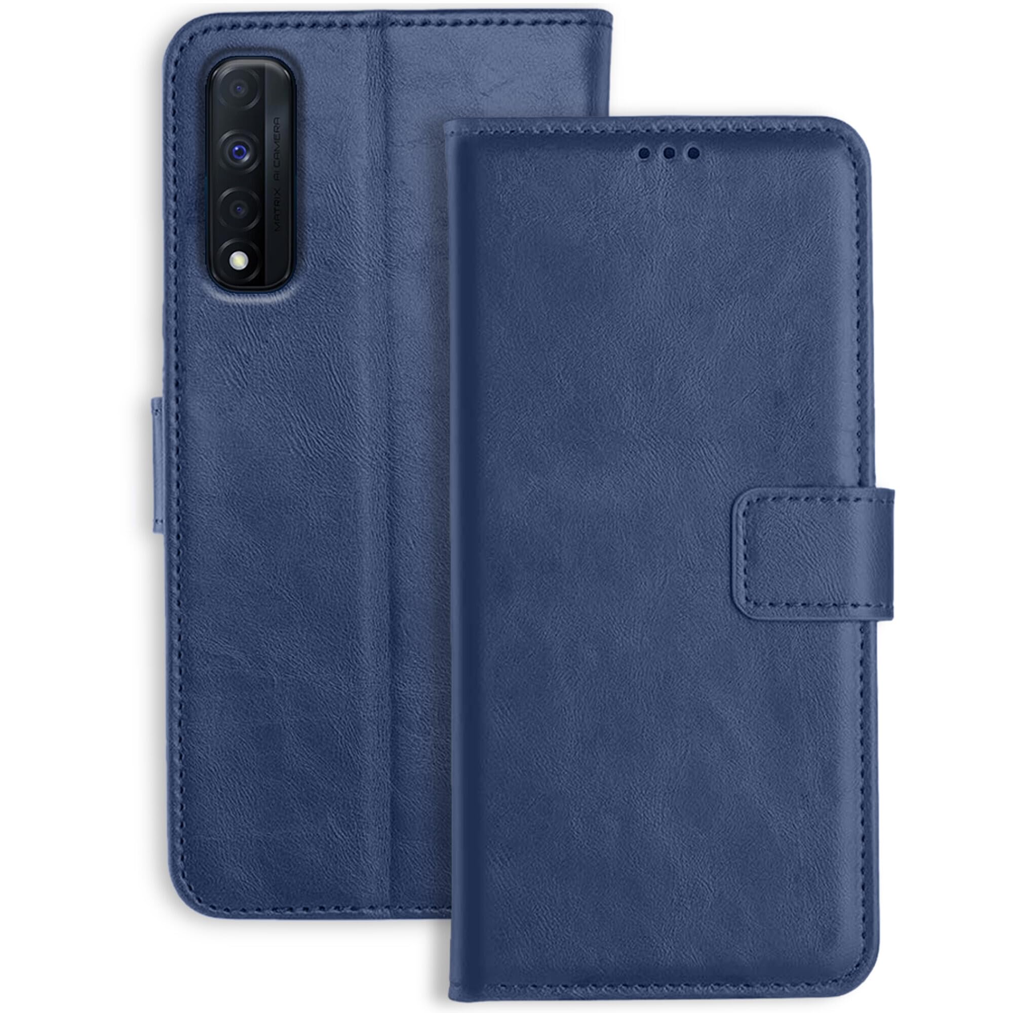 Orosky Realme Narzo 30 4G Flip Back Cover Case | Inbuilt Stand & Pockets | Magnetic Shockproof Leather Wallet Style Flip Case for Realme Narzo 30 4G (Blue) (B0CLW1KHZ7) Amazon Price History, Amazon Price Tracker