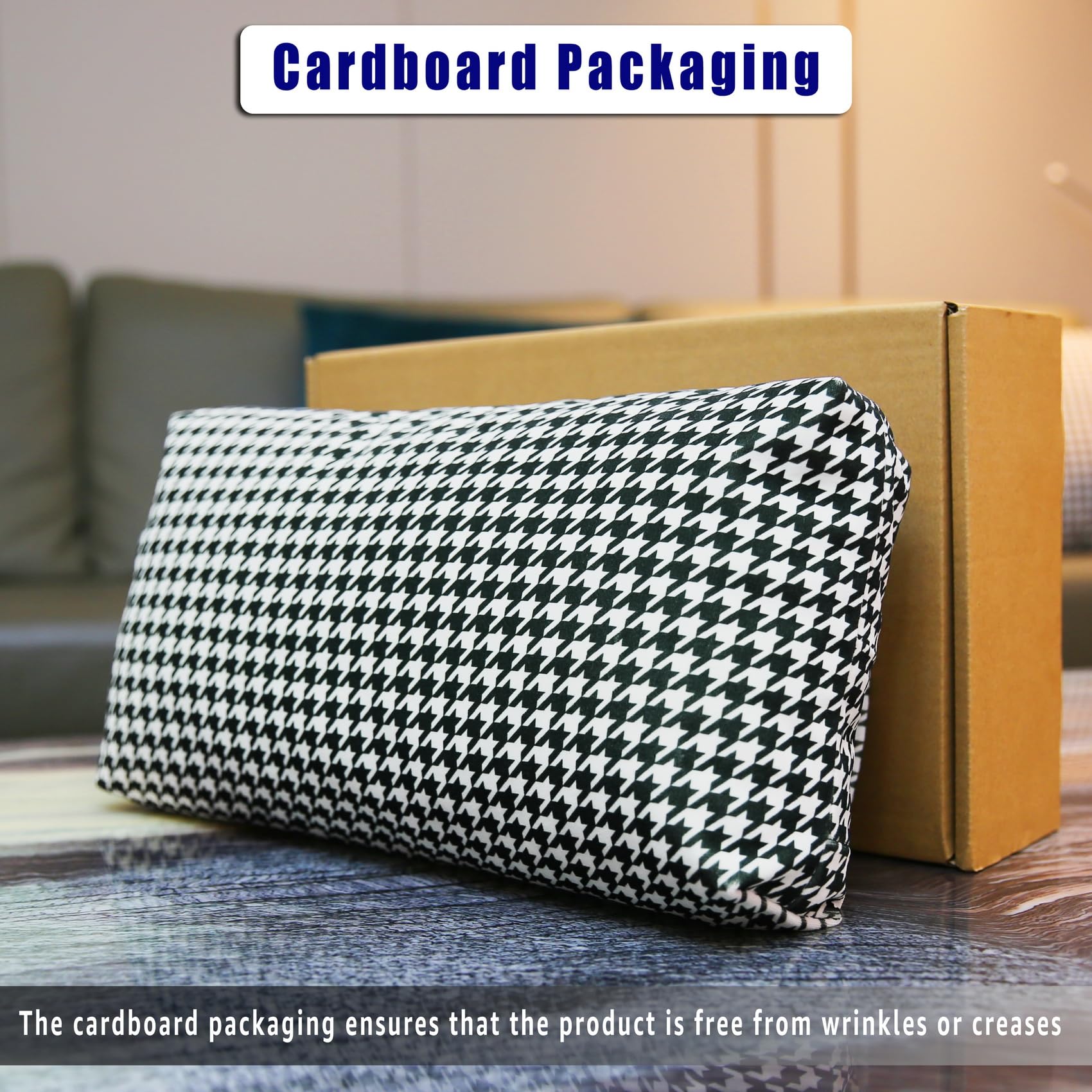 AmazeCov Non-Slip Head Pillow for Recliners - Neck Support Cushion with Velvet Cover for Pain Relief at Home, Office and Travel (Houndstooth)