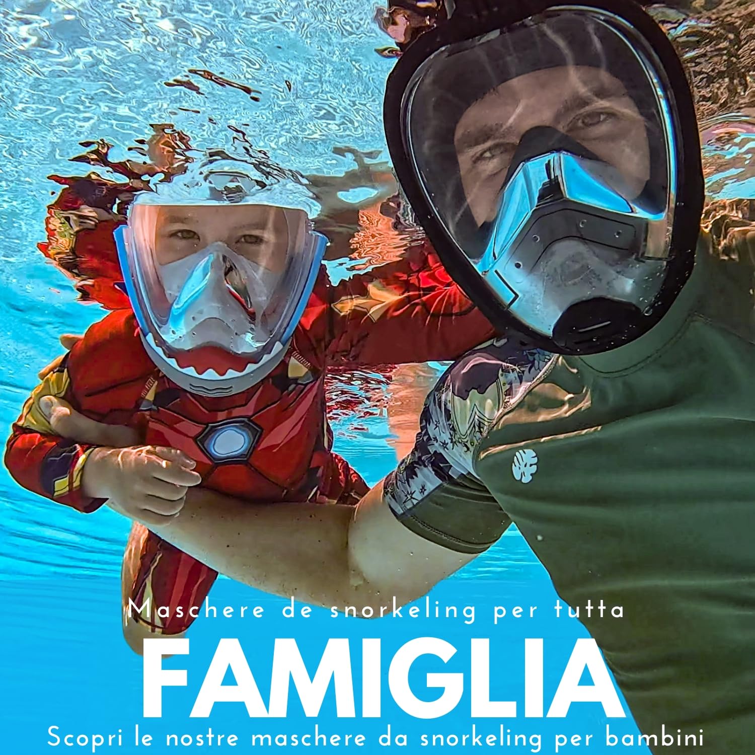 Khroom Maschera Snorkeling Integrale Adulti Seaview Pro | Full Face Subacquea con Boccaglio | Sicura da CO2 | Antiappannamento | Silicone Morbido | Set Immersione Mare