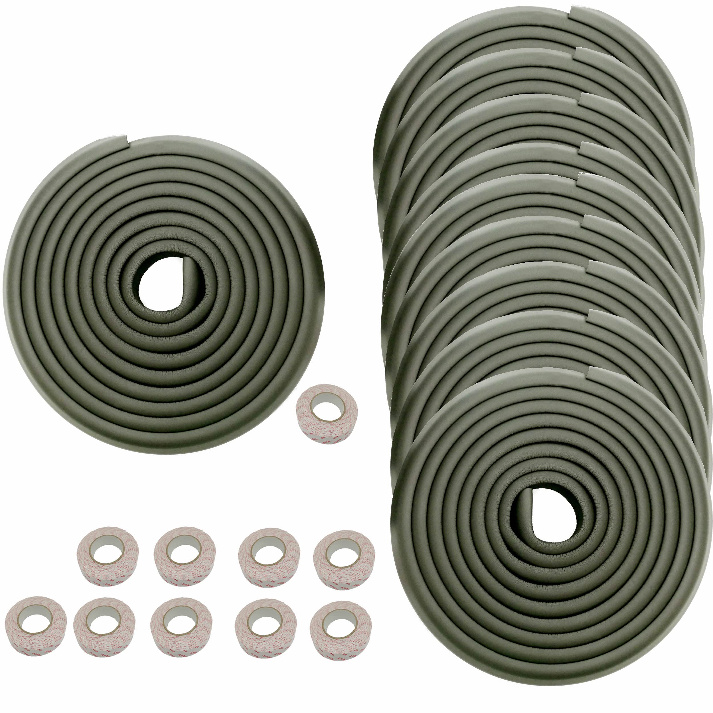 50M Protezione Bordi L-Forma Protezioni Antispigolo in Schiuma Sicurezza dei Vostri Bambini, Striscia Paraspigolo Spigolo, Extra Spesso Bordi Protezione, 10x5m, Nero KXD7000 Black