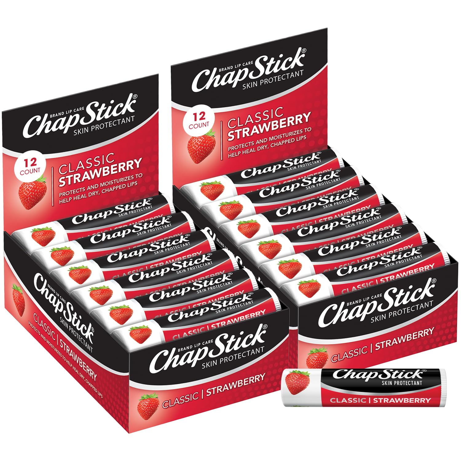 Chapstick Bulk SPF Lip Balm 24-Count – Original 2-in-1 Lipcare with SPF 15, Ultra Hydrating Formula with Aloe Vera and Vitamin E, 0.15 Ea