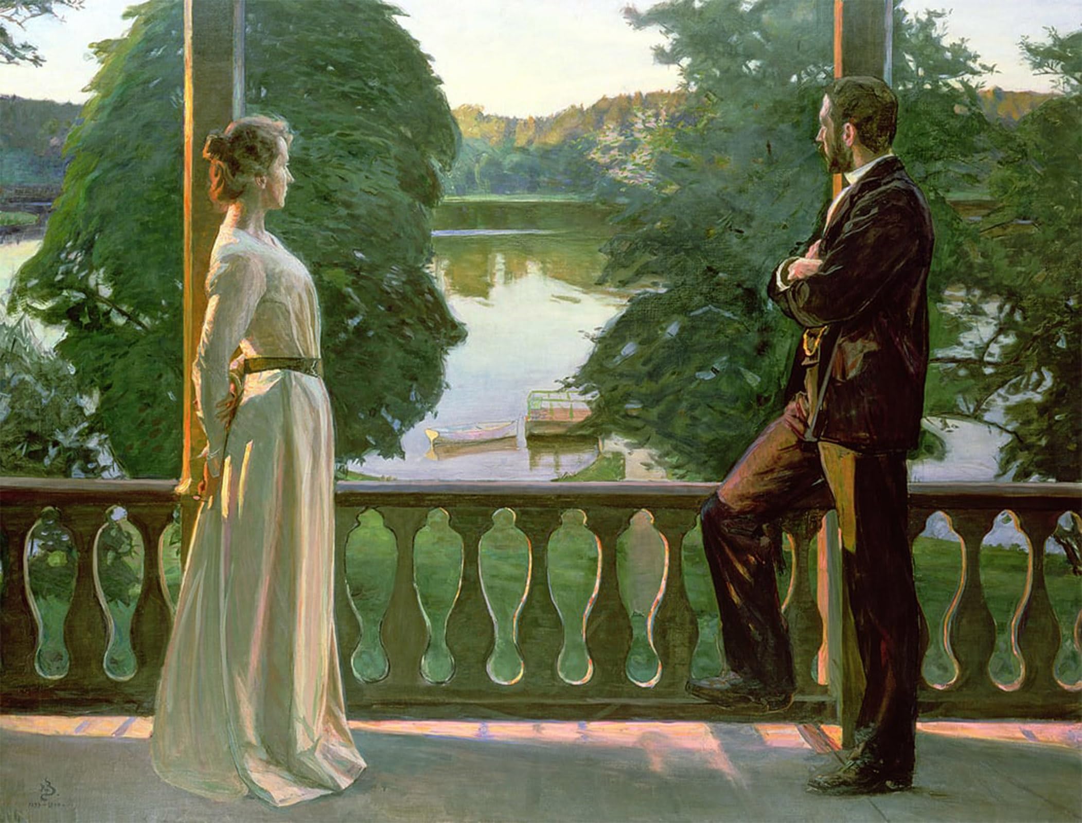SERENDIPITP Abstract Painting Mural Print Picture Wall Decor Painting Nordic Summer Evening by Sven Richard Bergh Vintage Wall Artwork for Home Decor 60x90cm