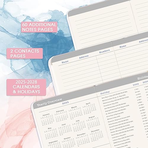 Miniatura 4 de Agenda de bolsillo 2025-2028, calendario de bolsillos 2025-2028, julio 2025 a junio 2028, 6.3 x 3.7 pulgadas, agenda con bolsillo interior y 63