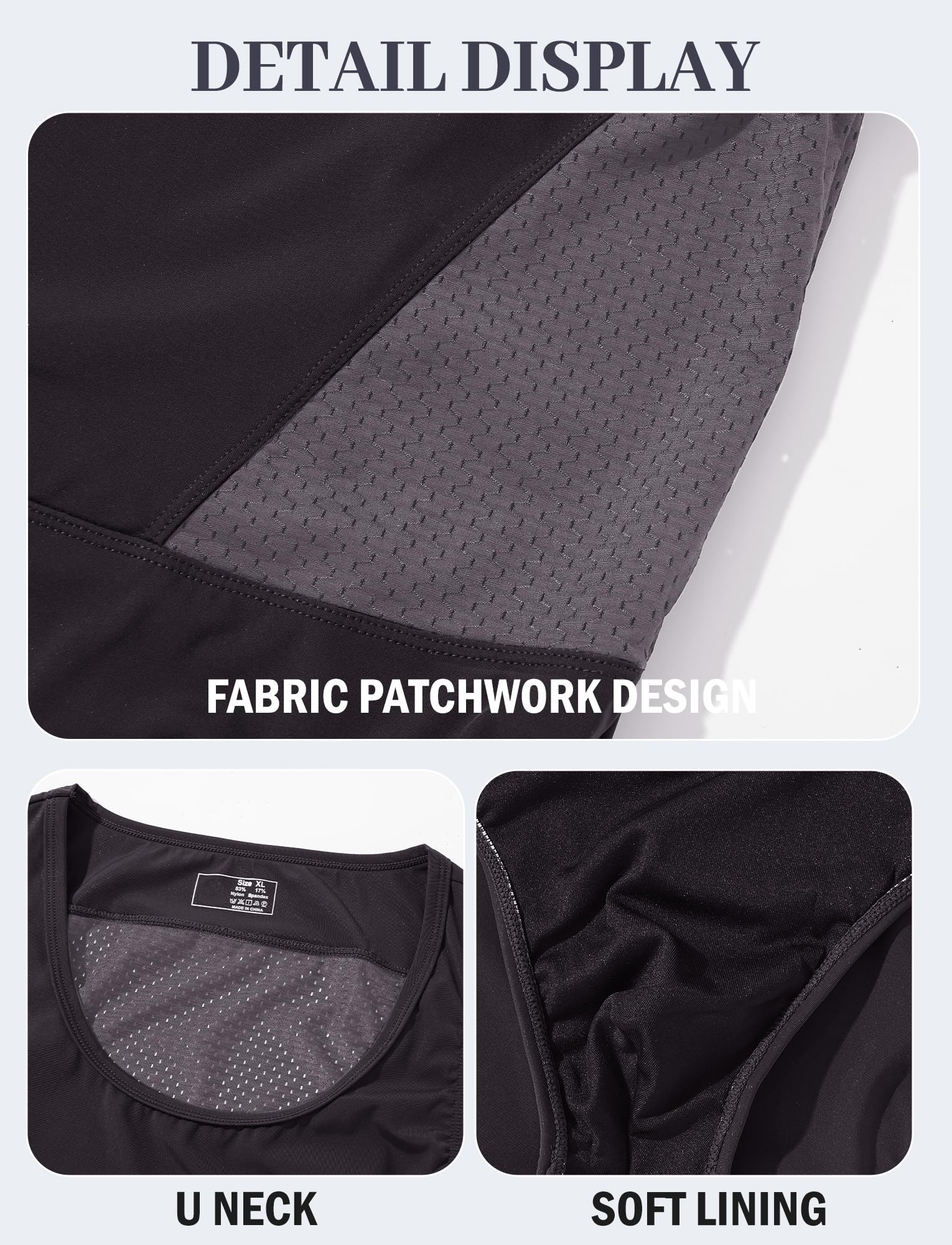 AIEOE Combinaison de sport pour homme - Une pièce - Élastique - En maille - Sans manches - Compression - S-XL