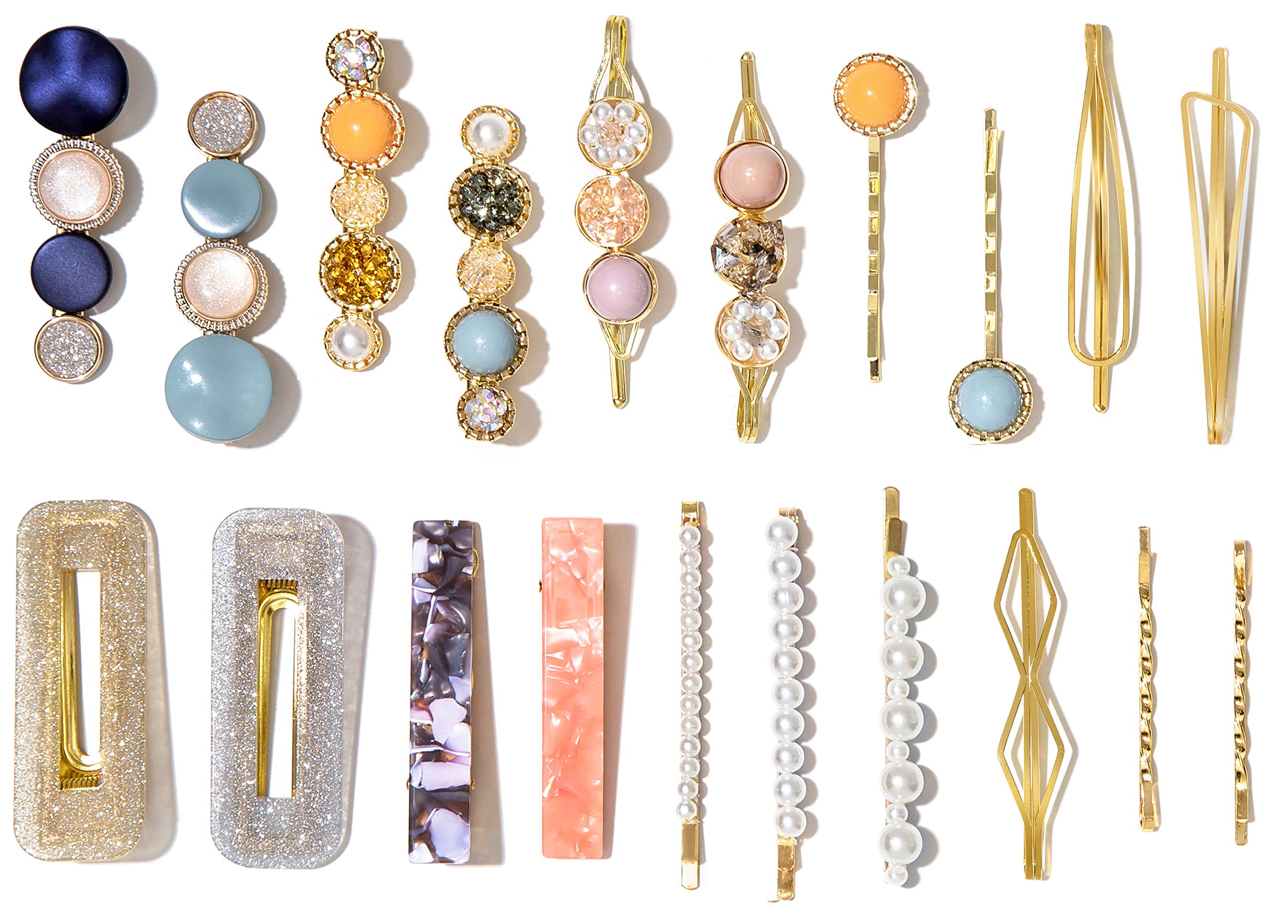 20 Pcs Macaron Hair Clips for Women Fashion Korean Style Acrylic Pearl Hair Clips Gifts for Women Girls Hair Barettes Hairpins Hair Accessories for Women Party Wedding