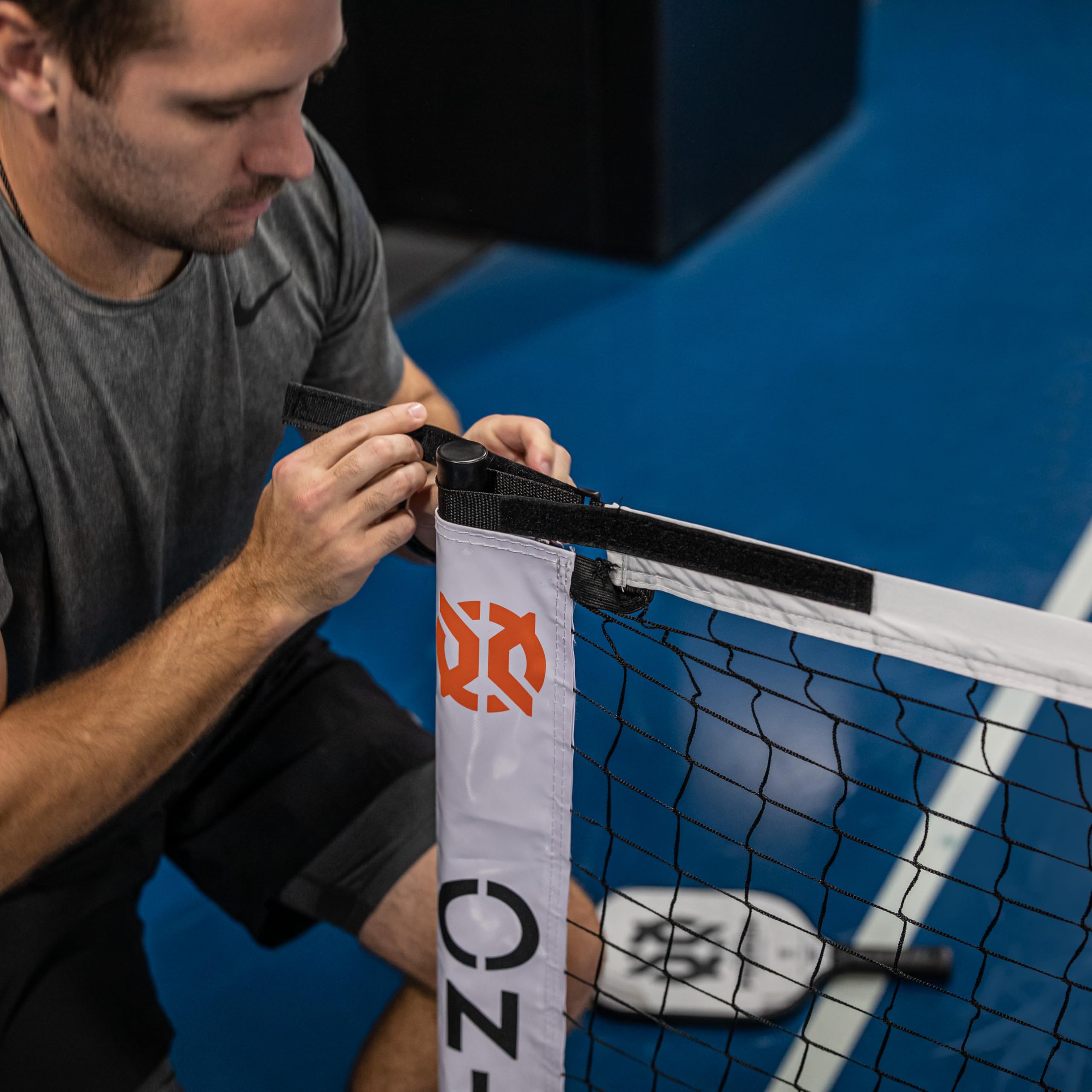 ONIX Pickleball Netz, 2-in-1 tragbares Netz und Übungsnetz-Set, inkl. Tragetasche mit Rollen, Weiß