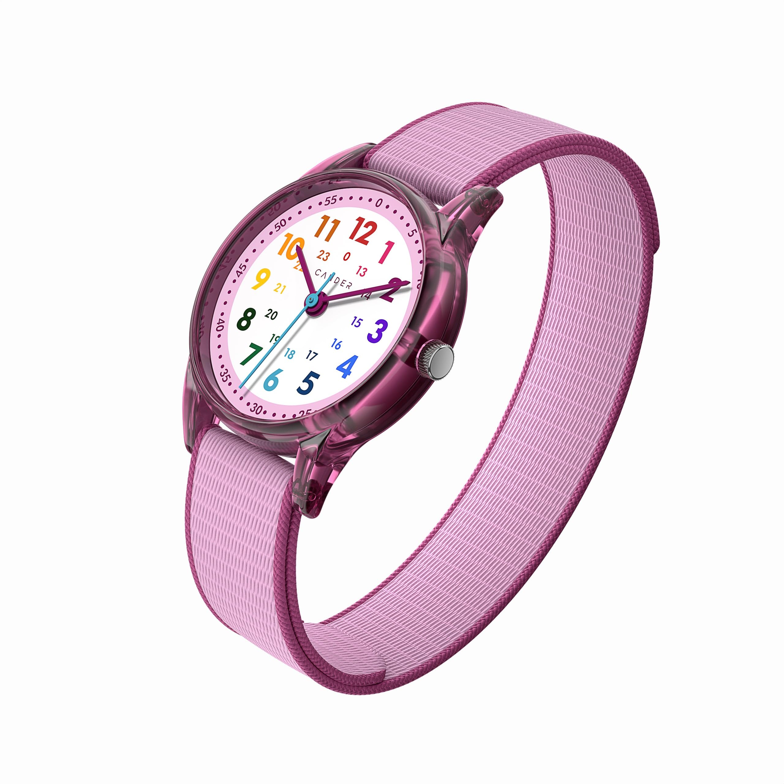 Cander Berlin MNA 0130 F - Reloj de pulsera infantil con velcro, resistente al agua, 3 ATM, analógico, color rosa