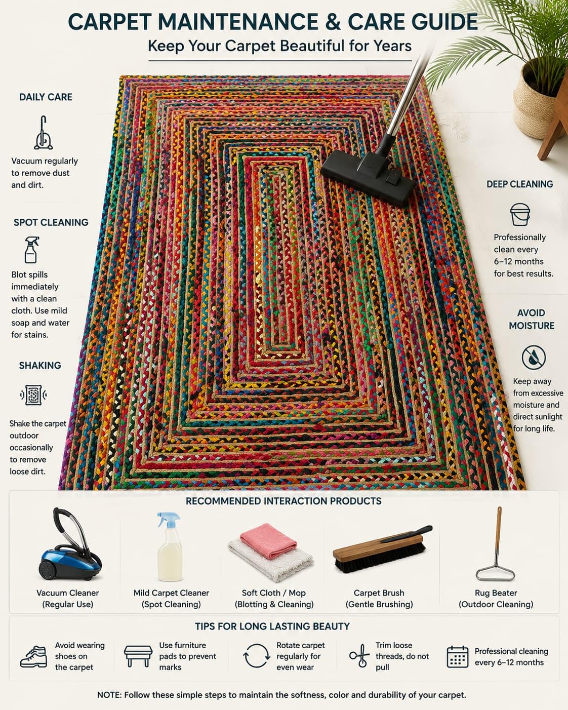 Jute & Chindi Rug - Natural Fiber Carpet -4