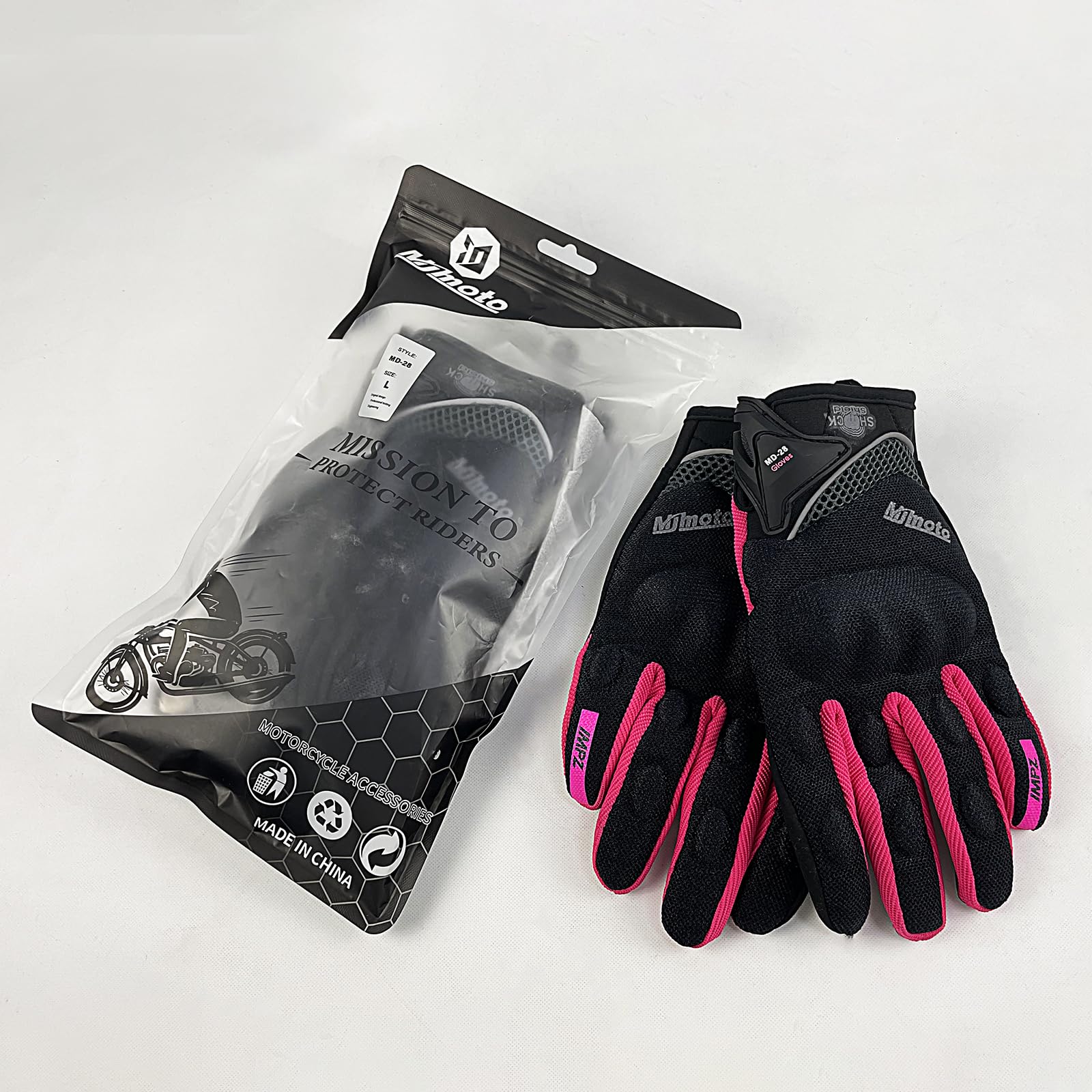 Gants de Moto en Maille Respirante, Écran Tactile, Protection Antidérapante, pour Femmes, Motocross, BMX, VTT, Course sur Route