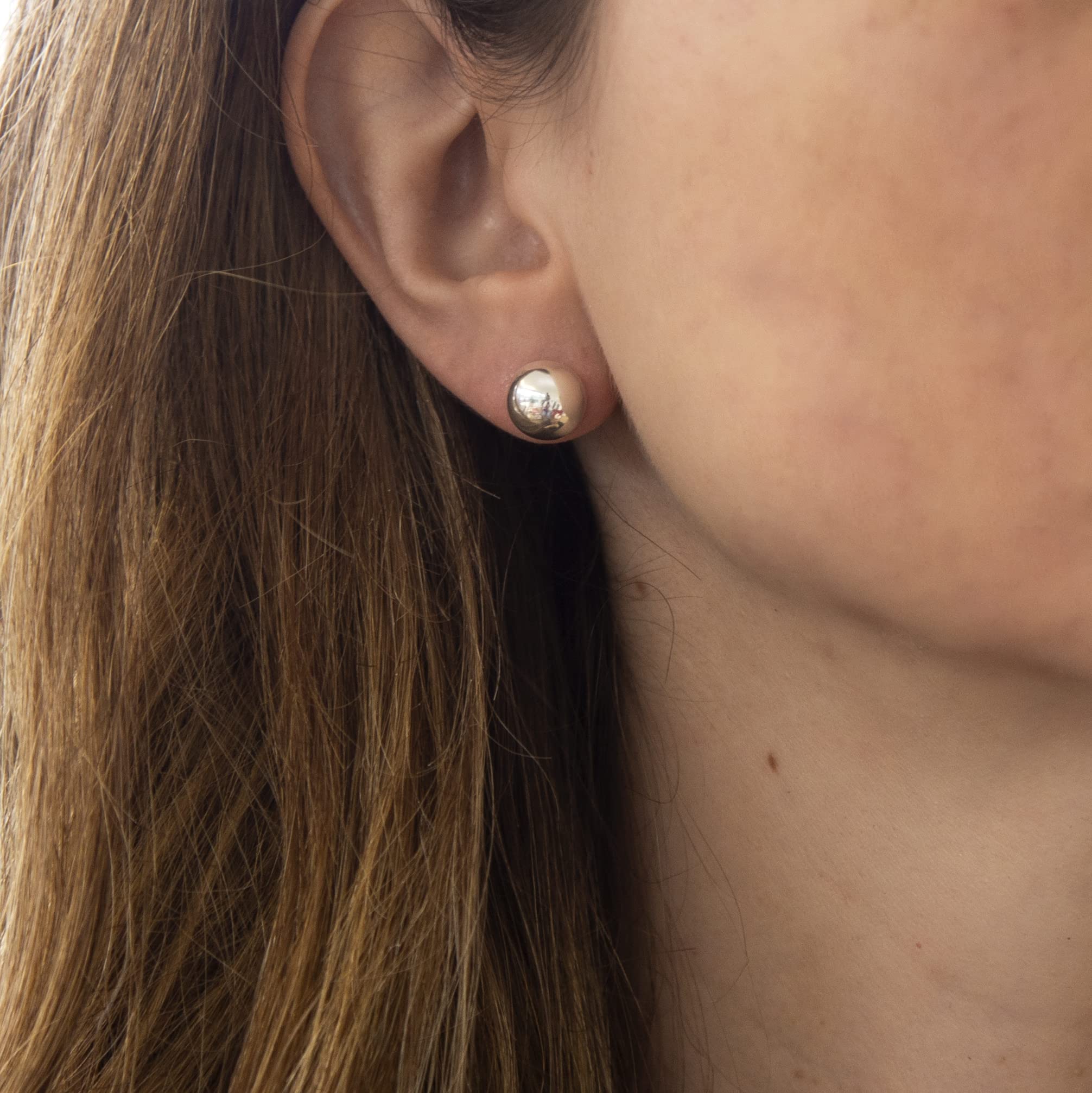 Tuscany Silver Orecchini a perno mezza sfera da 10 mm da donna in argento sterling