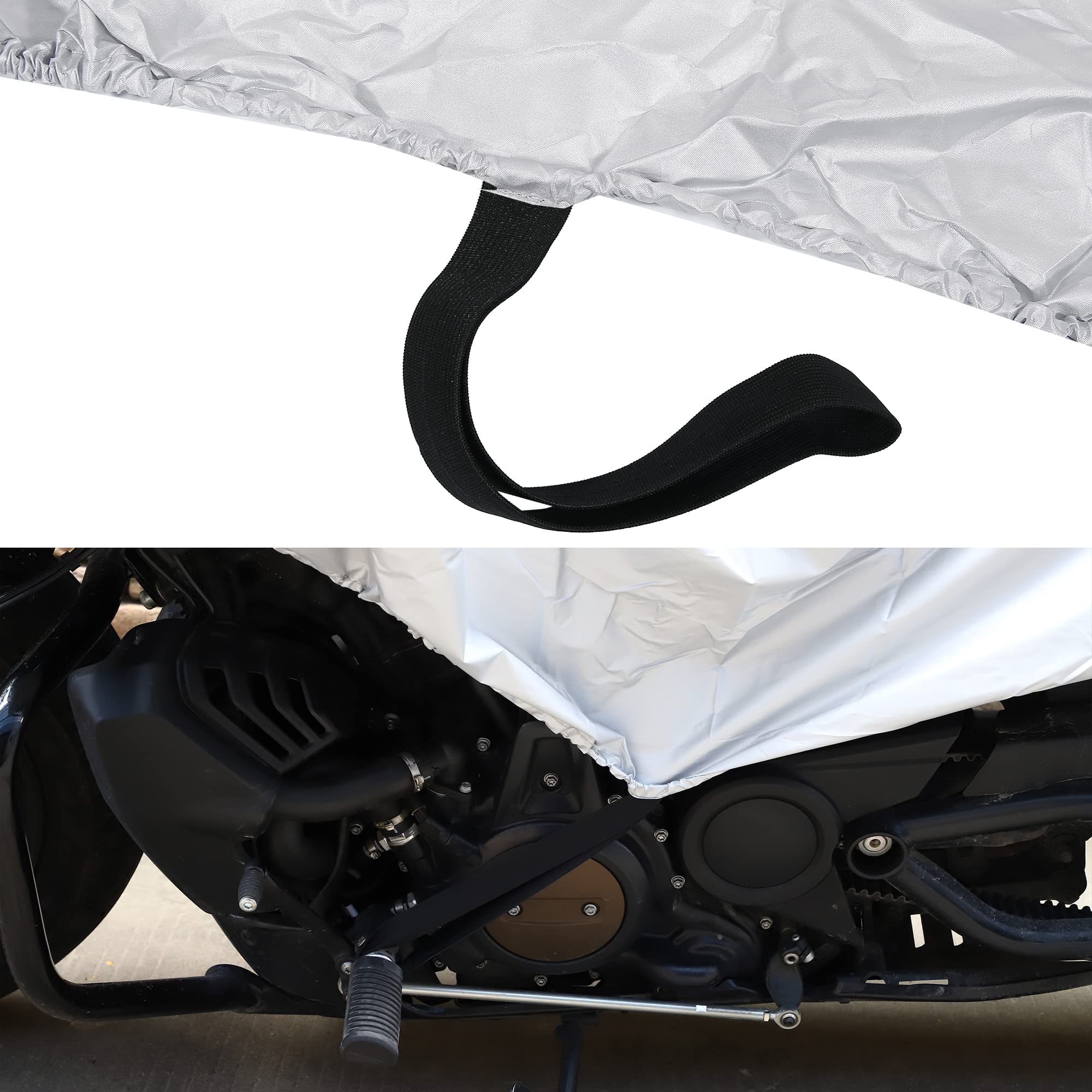 X AUTOHAUX Telo protettivo leggero per moto, misura L, colore argento