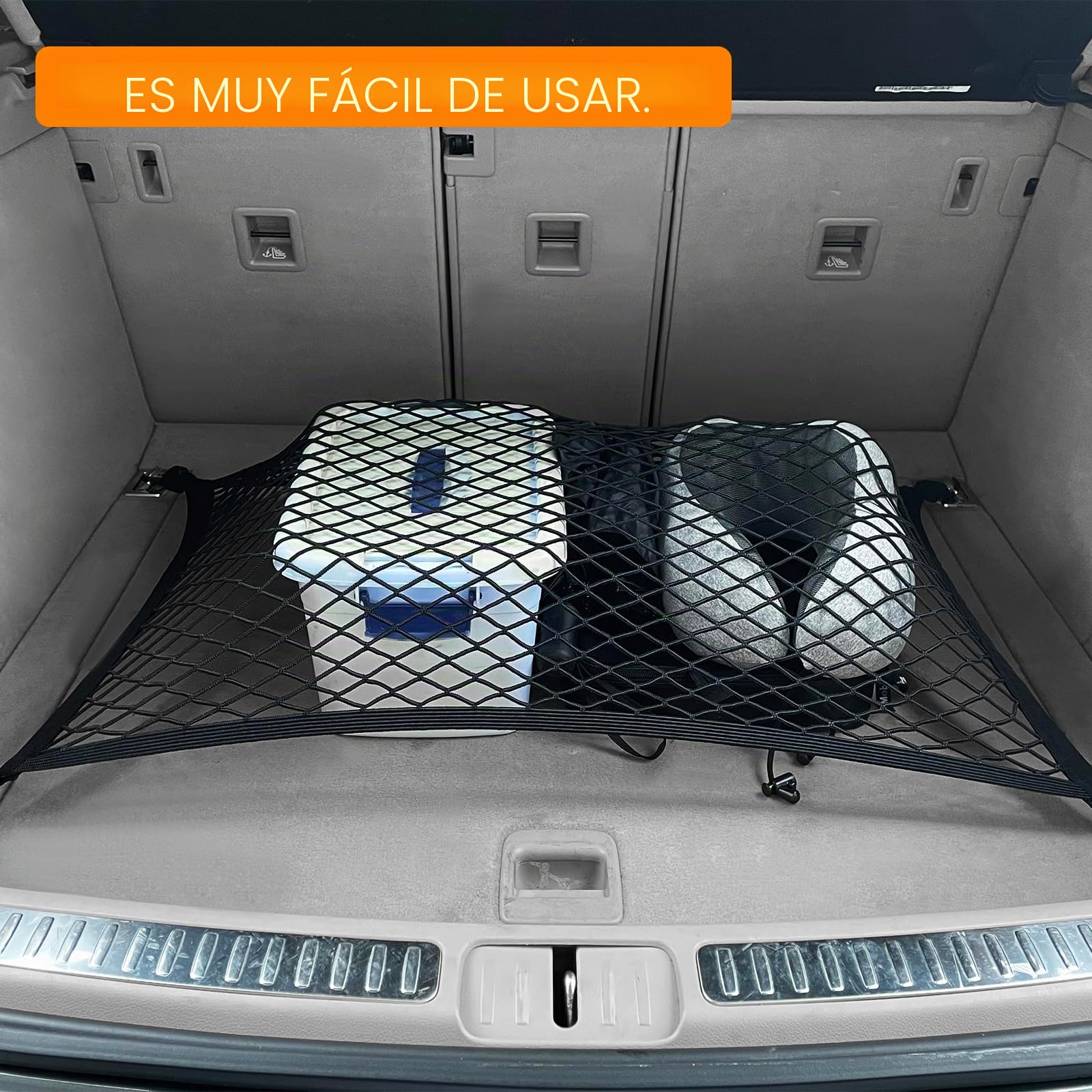 Fousenuk Red Grande para Maletero de Coche, Separadora con 4 Ganchos 80×60cm Puede Extender a 160×120cm Almacenamiento Fija, para SUV, Van, Carro Automóviles, Universal