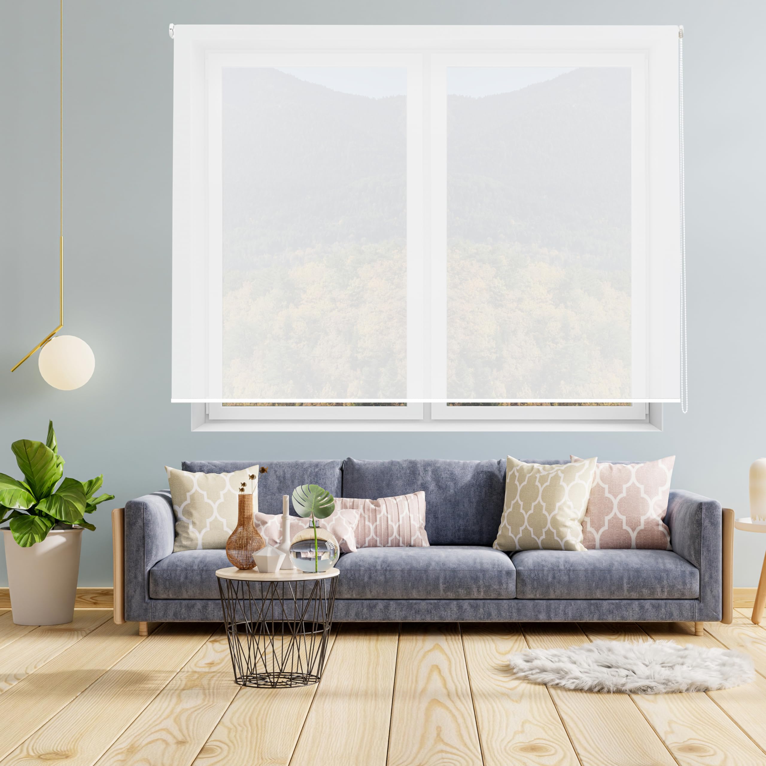 Roleta zwijana Premium Fabric Screen - Roleta Roleta Rozmiar 140x180 Szerokość dla wysokiej redukcji błysku i skutecznej ochrony przeciwsłonecznej - roleta Rozmiar tkaniny 137x175