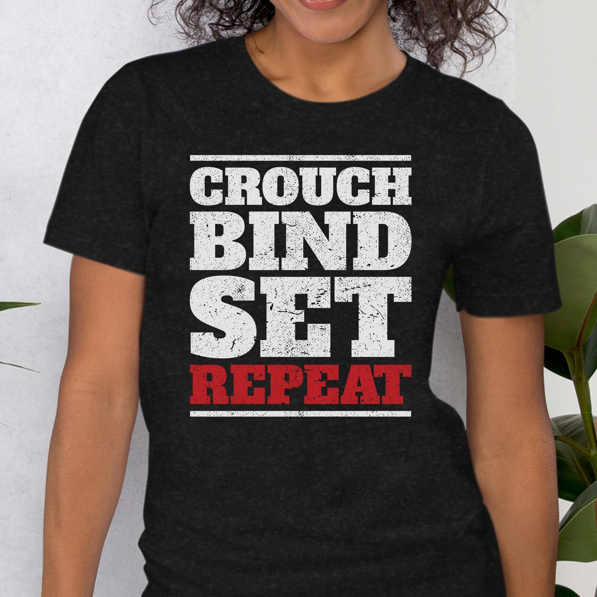 Unisex Crouch Bind Set Repeat T-Shirt Funny Rugby Shirt S/Black