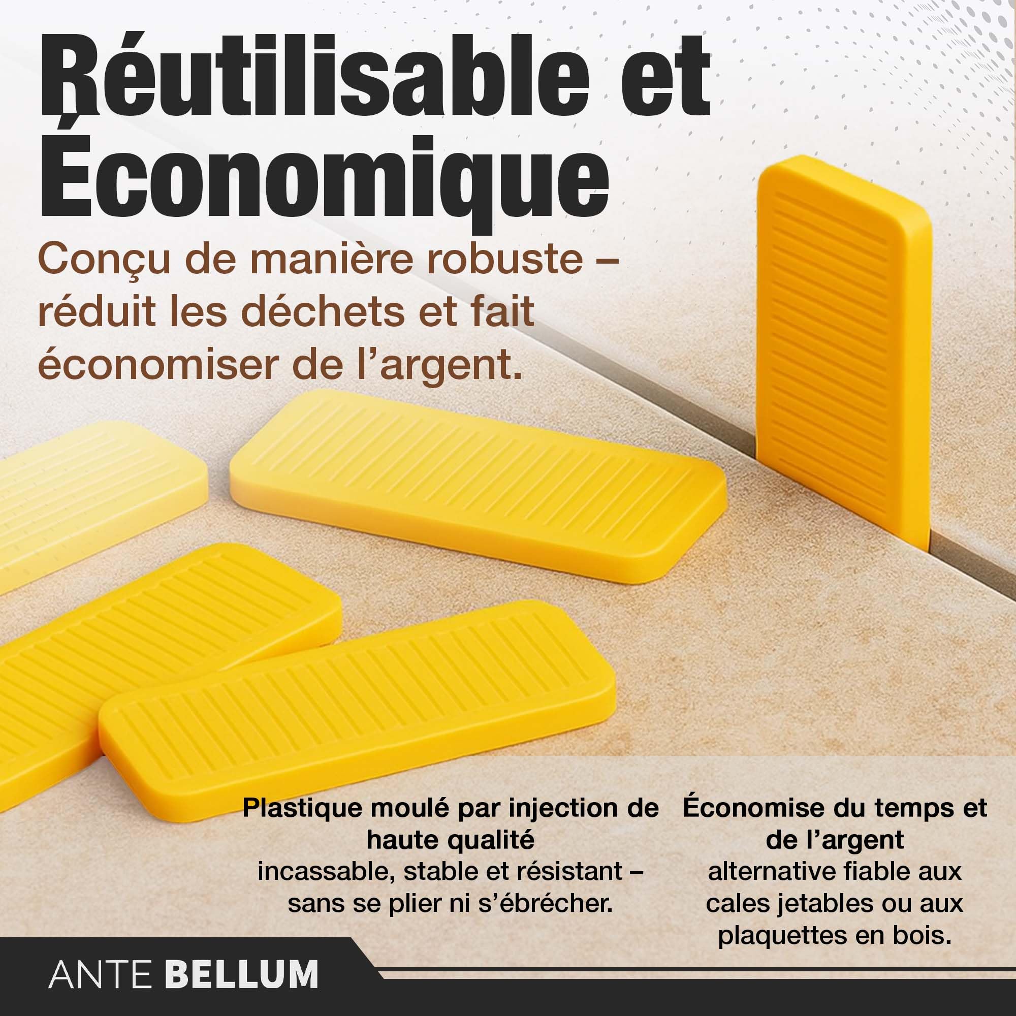Entretoise plastique MIX 1–6 mm 1000 pièces cales pour fenêtre terrasse bois parquet menuiserie vitrage Jeu d’épaisseur