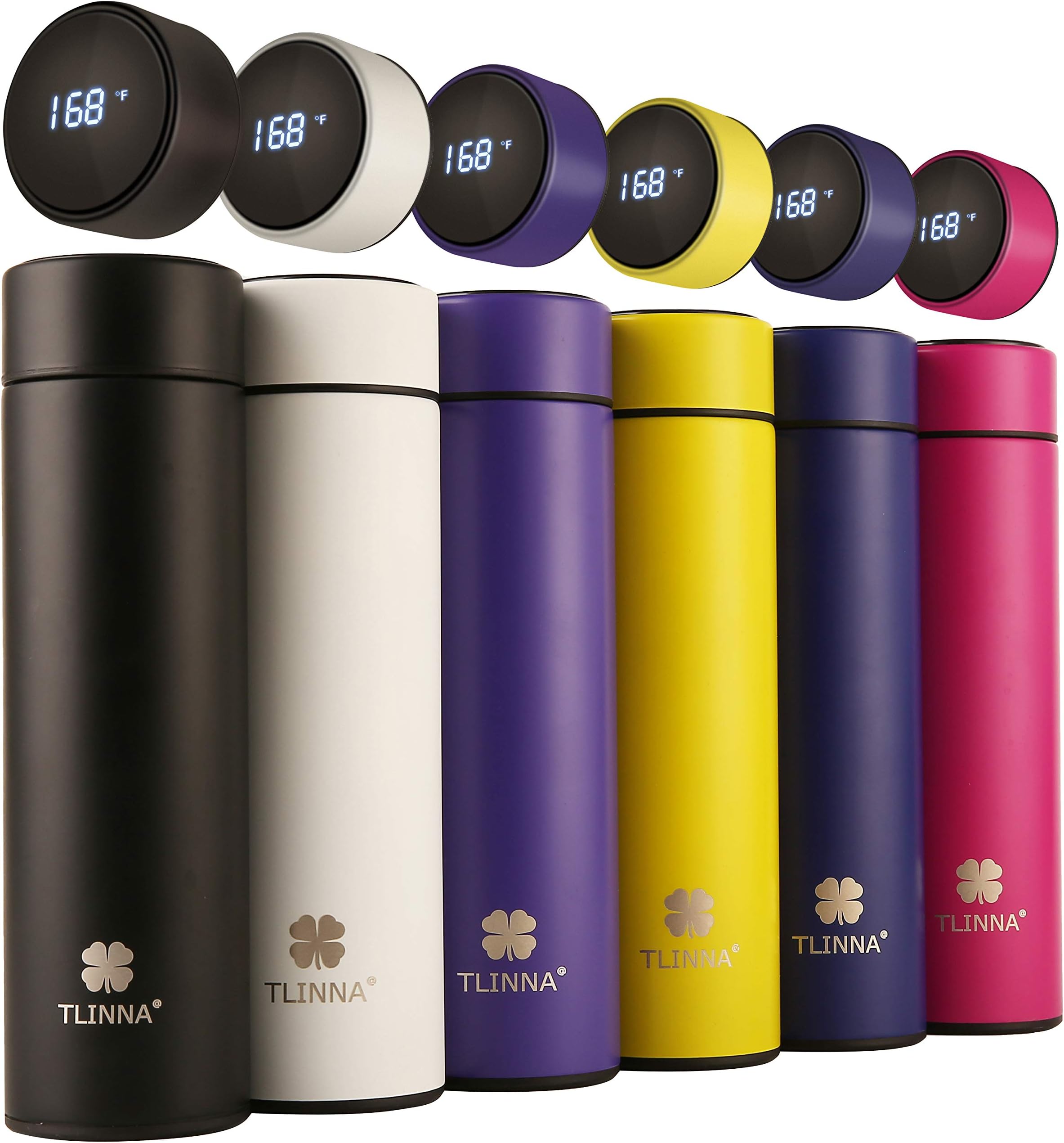 Insulated bottle,Coffee bottle,Tea Infuser Bottle,Smart Sports Water Bottle with LED Temperature Display,Double Wall Vacuum Insulated Water Bottle, Stay Hot for 24 Hrs,Cold for 24 Hrs (Black)