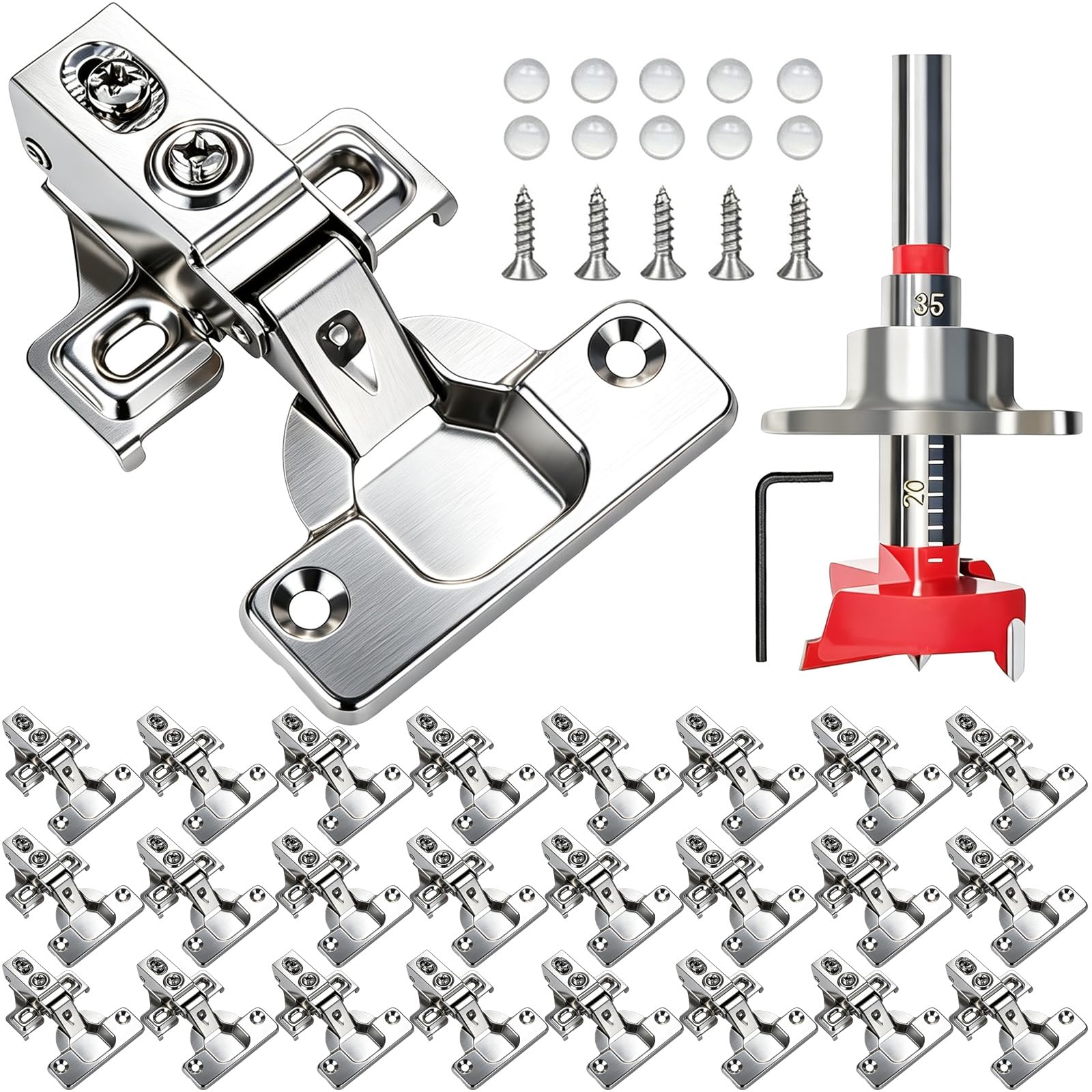 Soft Close Cabinet Hinges - 24 Pack -1 Soft Close Cabinet Hinges - 24 Pack -1