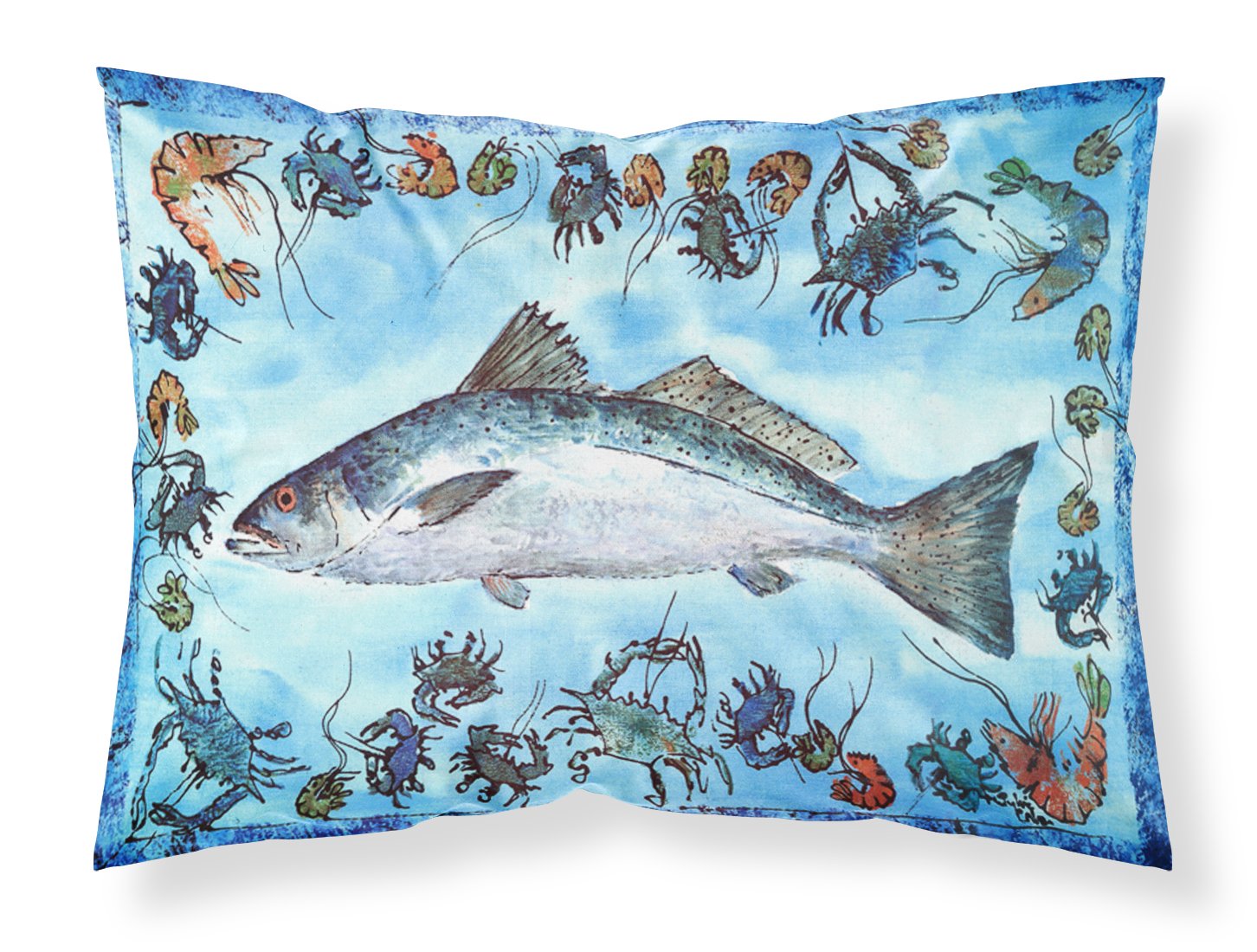 Taie d'oreiller poisson truite moucheté absorbante grand format