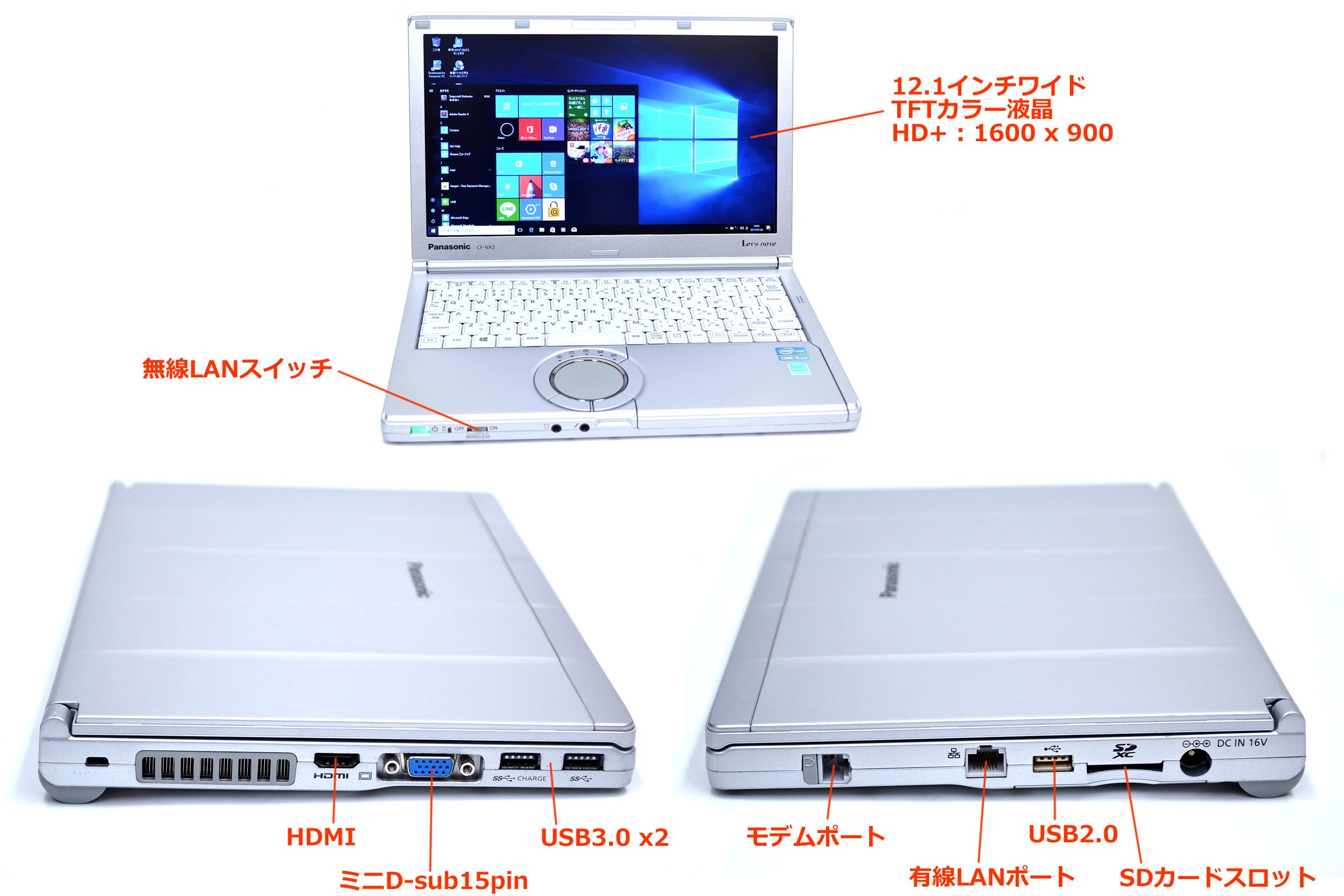 Panasonic CF-NX2 パナソニック Windows10 PC Office 2016 SSD：480GB 