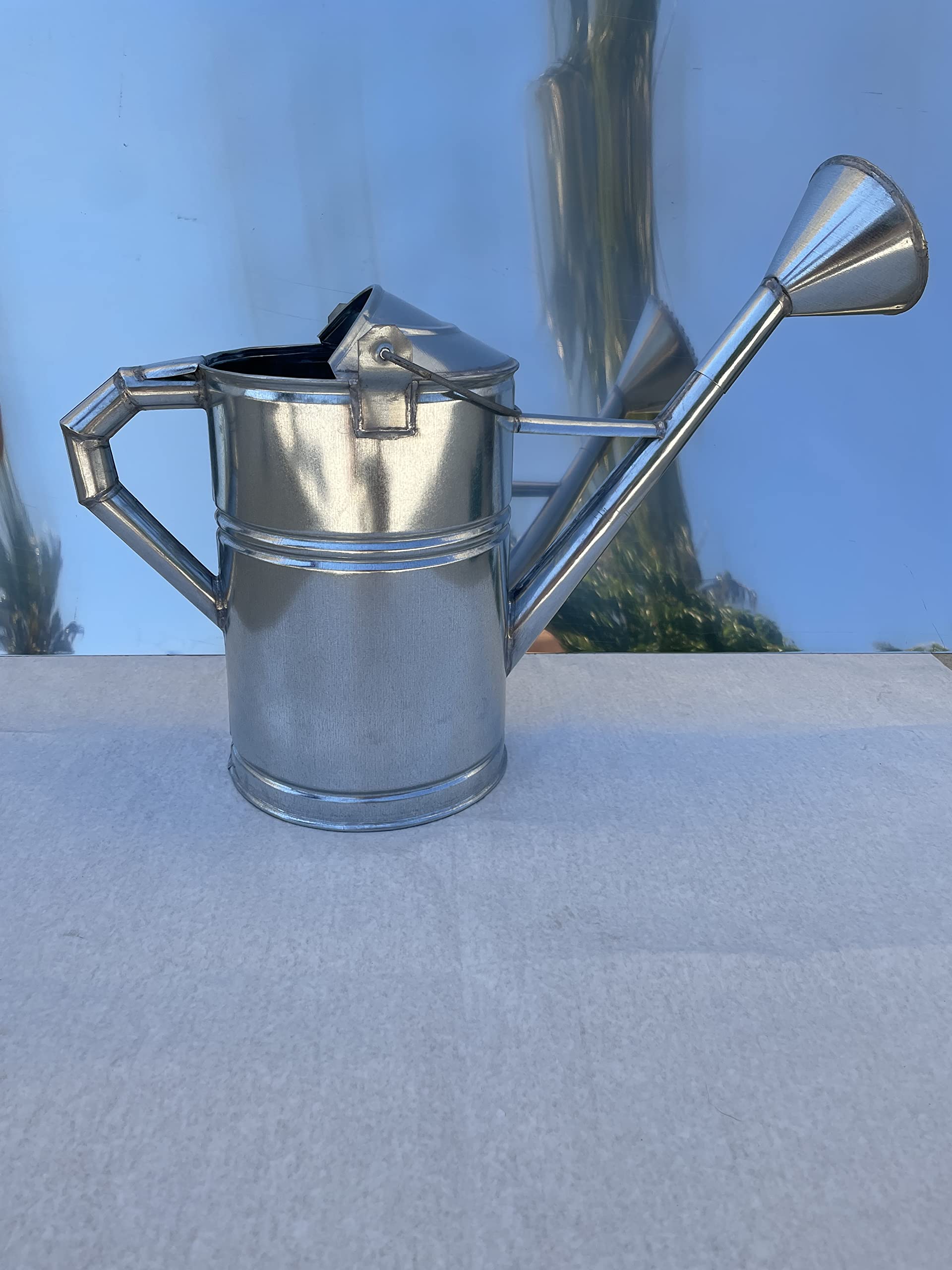 Innaffiatoio Annaffiatoio metallo latta Zincato artigianale Piccolo,medio,grande (Grande)