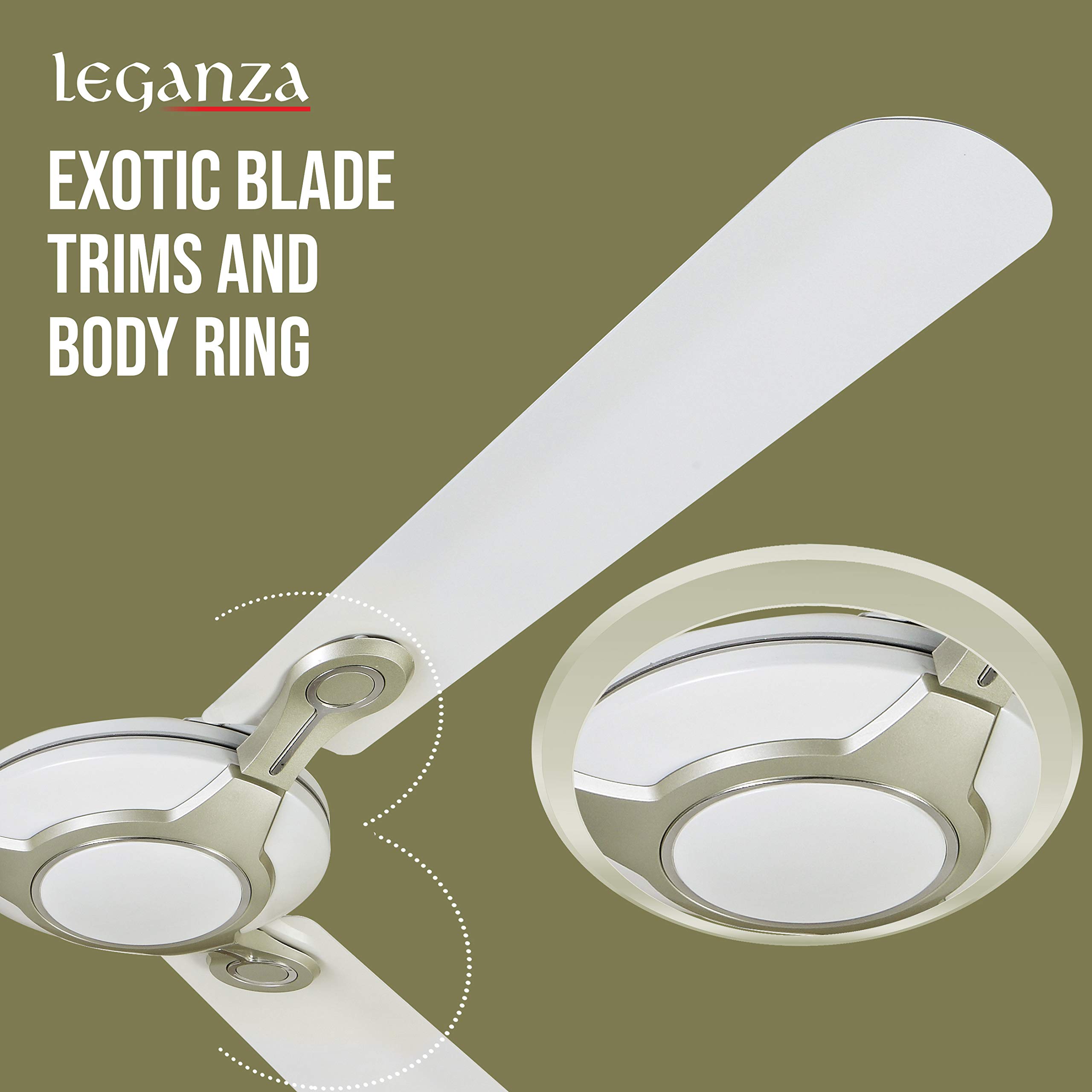 Havells Leganza Ceiling Fan - 4 Blades, Pearl White -2