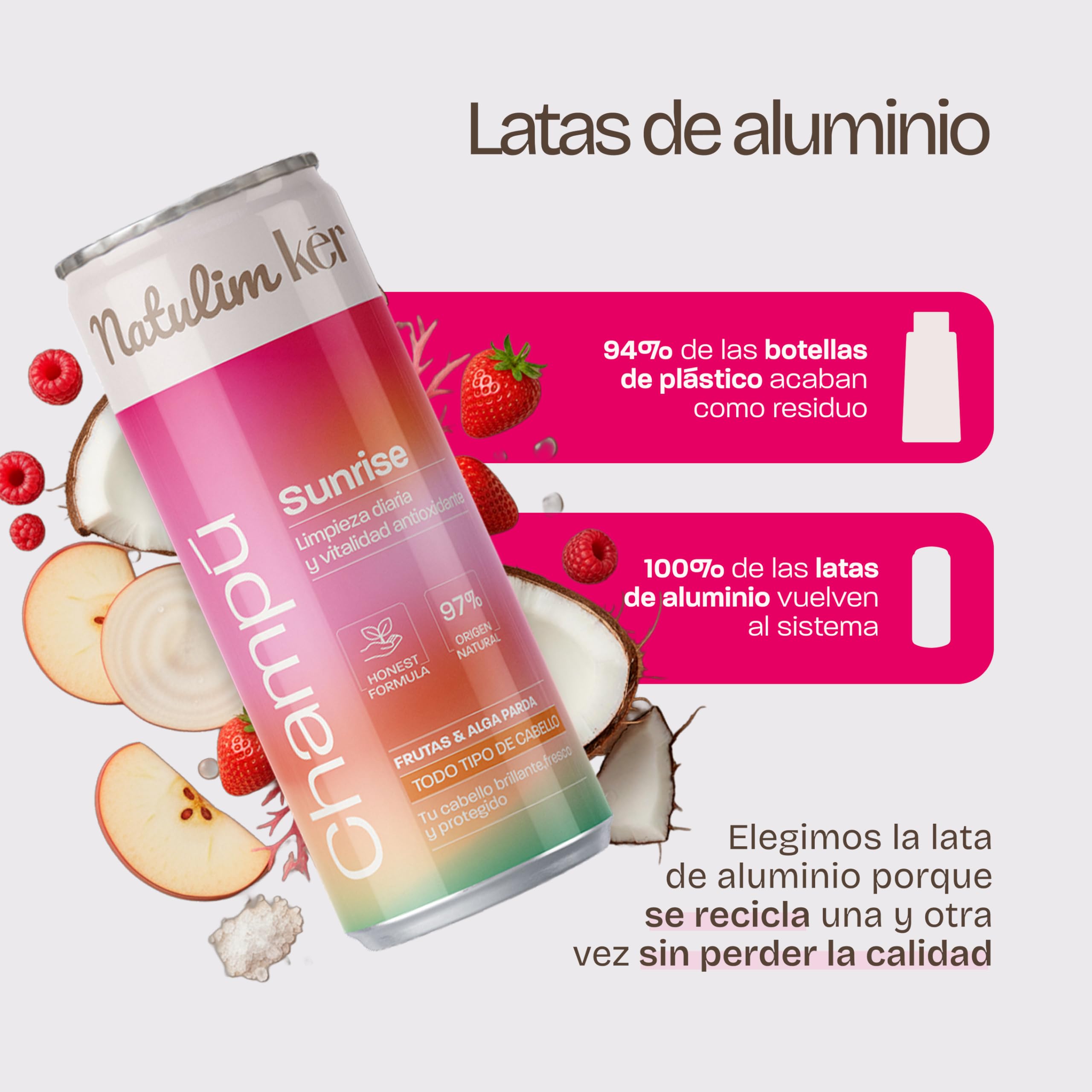 Natulim Kēr Champú Sunrise para Cabello Normal - Fórmula Antioxidante con Extractos de Frutas - Limpieza e Hidratación Profunda - Mejora el Brillo y la Suavidad del Cabello - 330 ml. — view 3