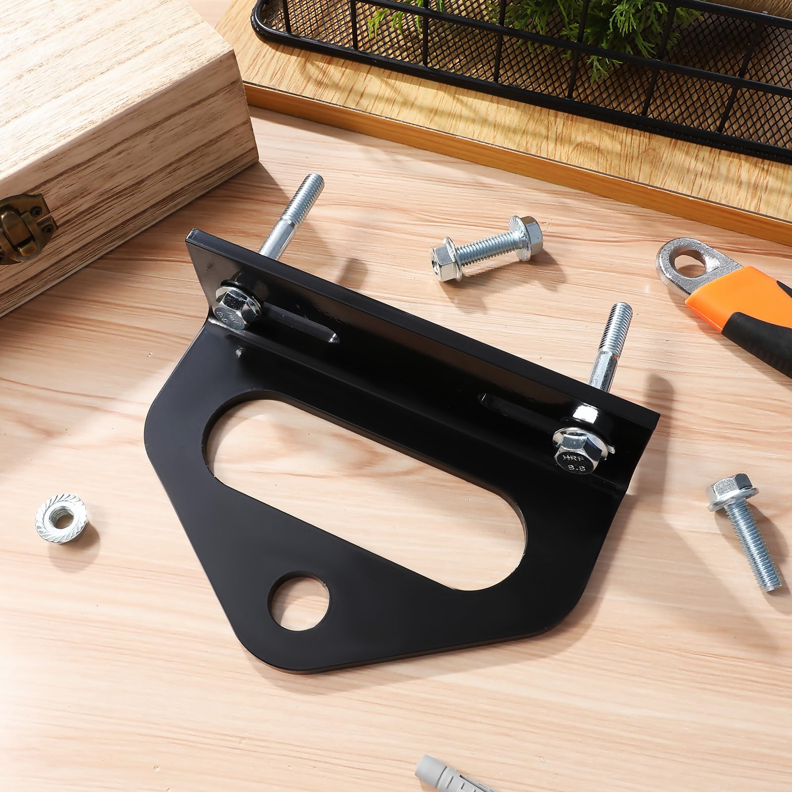 FOMIYES Enganche para Cortacésped de Metal Negro Kit de Enganche de Remolque Compacto Resistente Intemperie para Cortacésped y Remolque Exterior Vehículos Recreativos