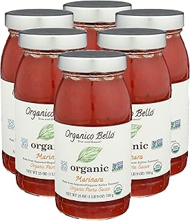 Organico Bello - Organic Gourmet Pasta Sauce - Marinara - 25oz (Pack of ...