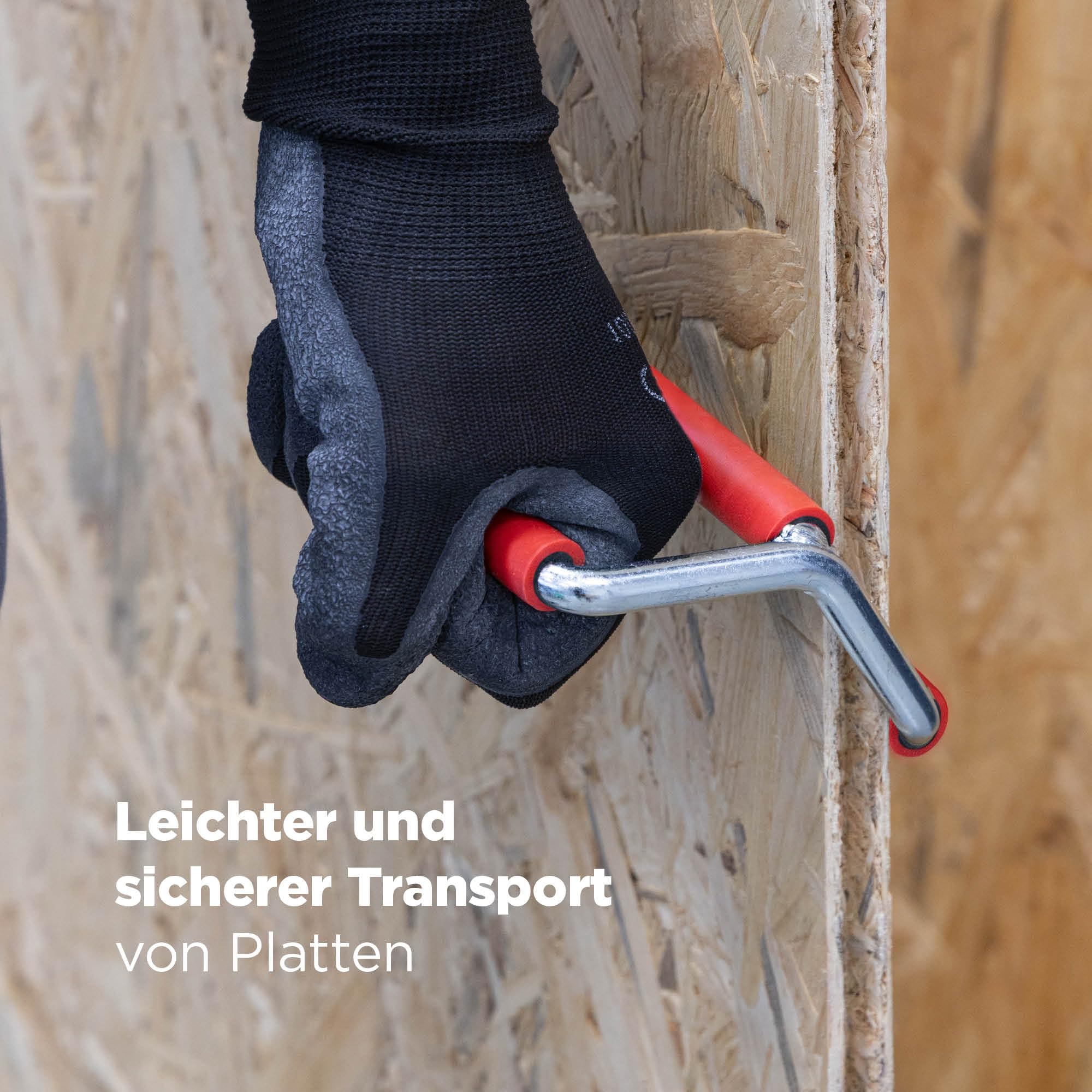 blizz-z Profi Plattenträger (2 Stück) | Plattenheber mit Tragegriff für Gipskarton, Spanplatten, Holzplatten | Made in Germany