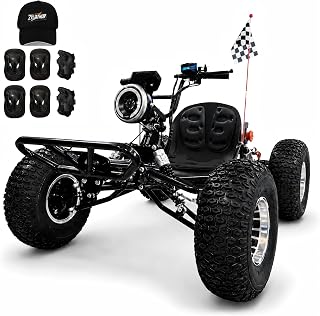 All-Terrain 72V 3000W Electric Off-Road Go Kart for Adults & Teens | Peak 10.8kW, Up To 45 MPH, 37-Mile Range, Shaft Drive, Dual Rear Hydraulic Brakes, 19x7-8 Tires