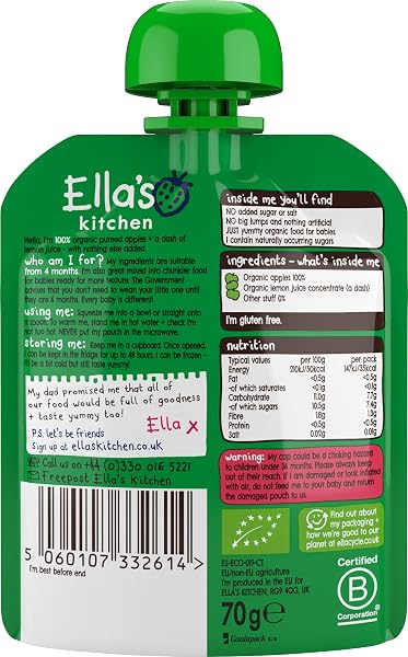 Ella's Kitchen Stage 1 From 4 Months First Taste - Apples 70 g (Pack of 7) - 2