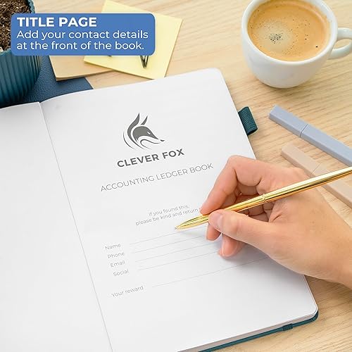 Miniatura 5 de Clever Fox Libro de contabilidad - Libro de contabilidad para pequeñas empresas y uso personal - Libro de cuentas columnar para rastrear dinero,