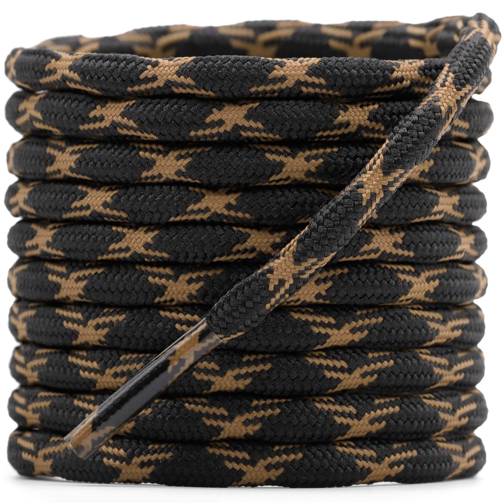 DELELE 2 Pair Round Wave Shape Non Slip Heavy Duty and Durable Outdoor Climbing Shoelaces Hiking Shoe Laces Shoestrings