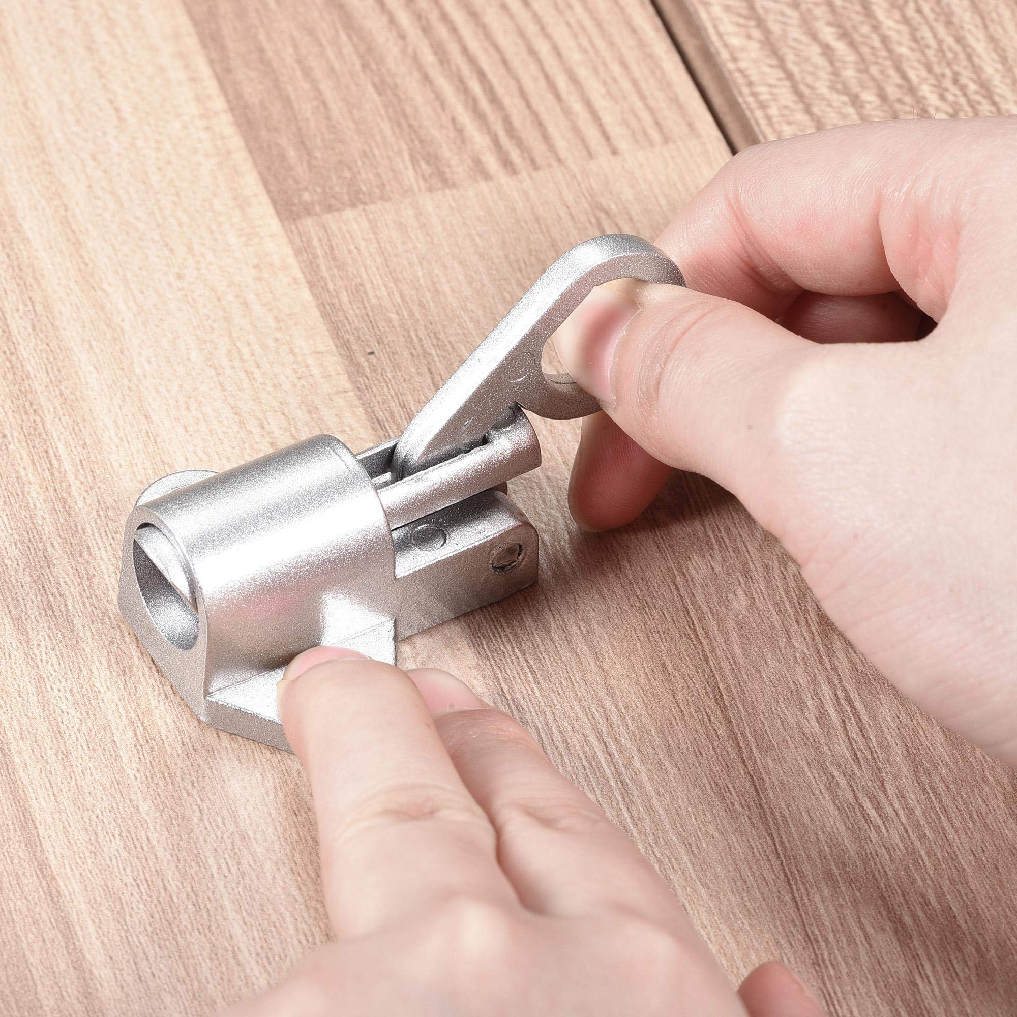 Sourcingmap® 60 mmx10mmx0.9 mm metallo doppio gancio tensione della molla tonalità argento pezzi