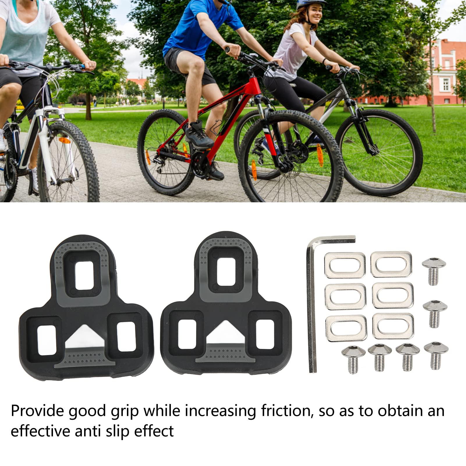 OUKENS Anti Slip Bicycle Pedals Lock Cleats, High Hardness Road Mountain Bike Shoes Cleats Locking Plate Splint,Bike Cleats Outdoor Cycling Road Cleats